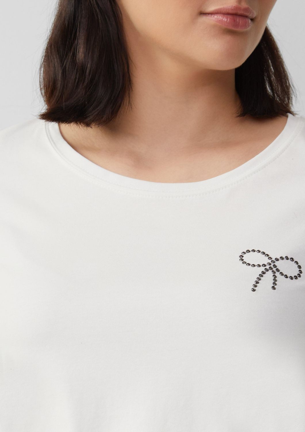 s.Oliver T-Shirt Rundhals, Kurzarm, Schleife, Glitzersteine günstig online kaufen