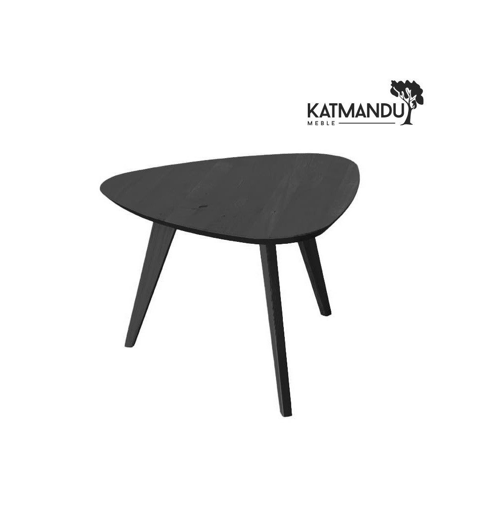 Katmandu Couchtisch Orbetello Ecktisch 67x69 cm – Schwarzer Beistelltisch aus Eiche (1-St), Massivholz hochwertig verarbeitet