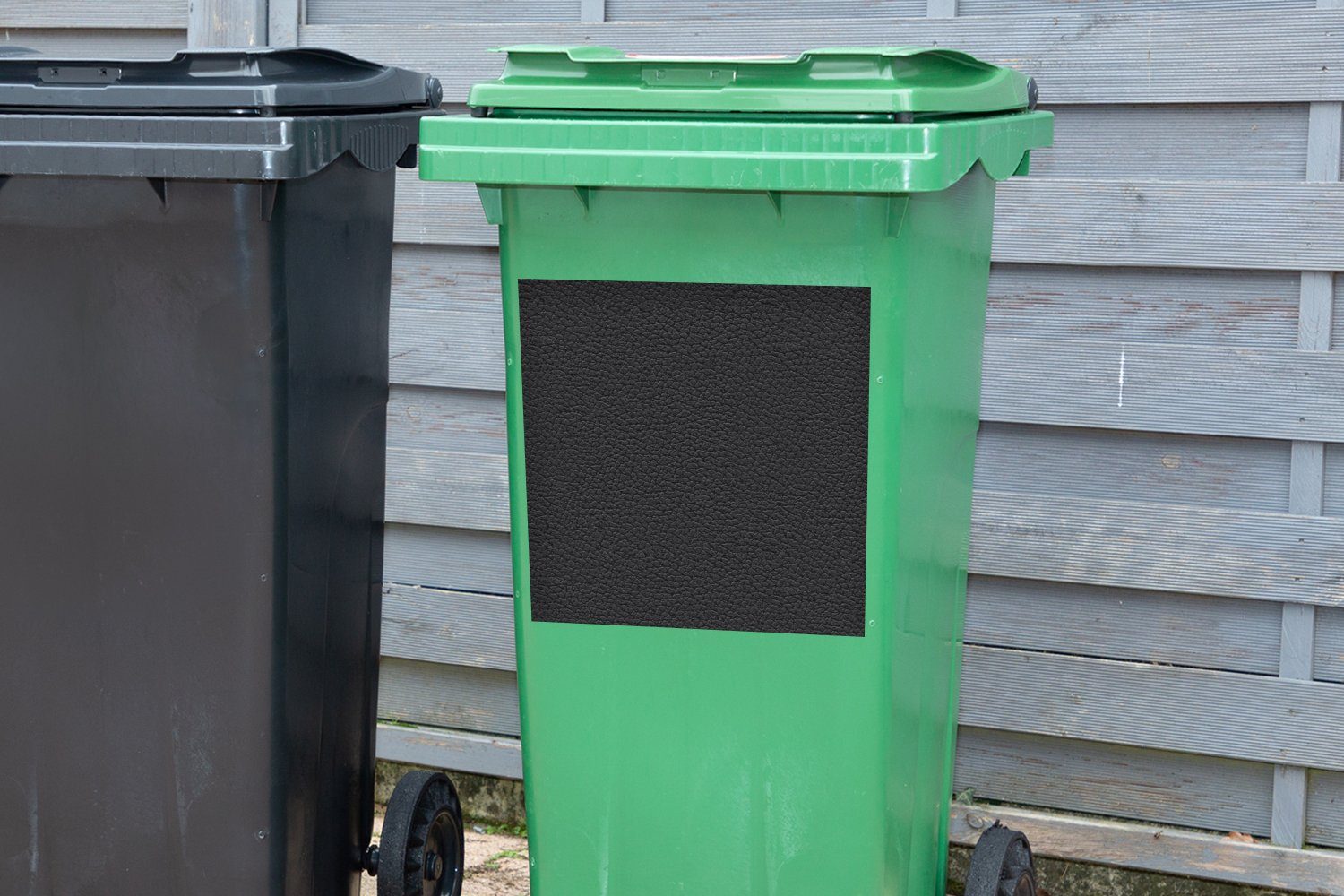 Wandsticker - Mülltonne, - Abfalbehälter Textur Leder St), (1 Sticker, MuchoWow Container, Tierhaut Mülleimer-aufkleber,