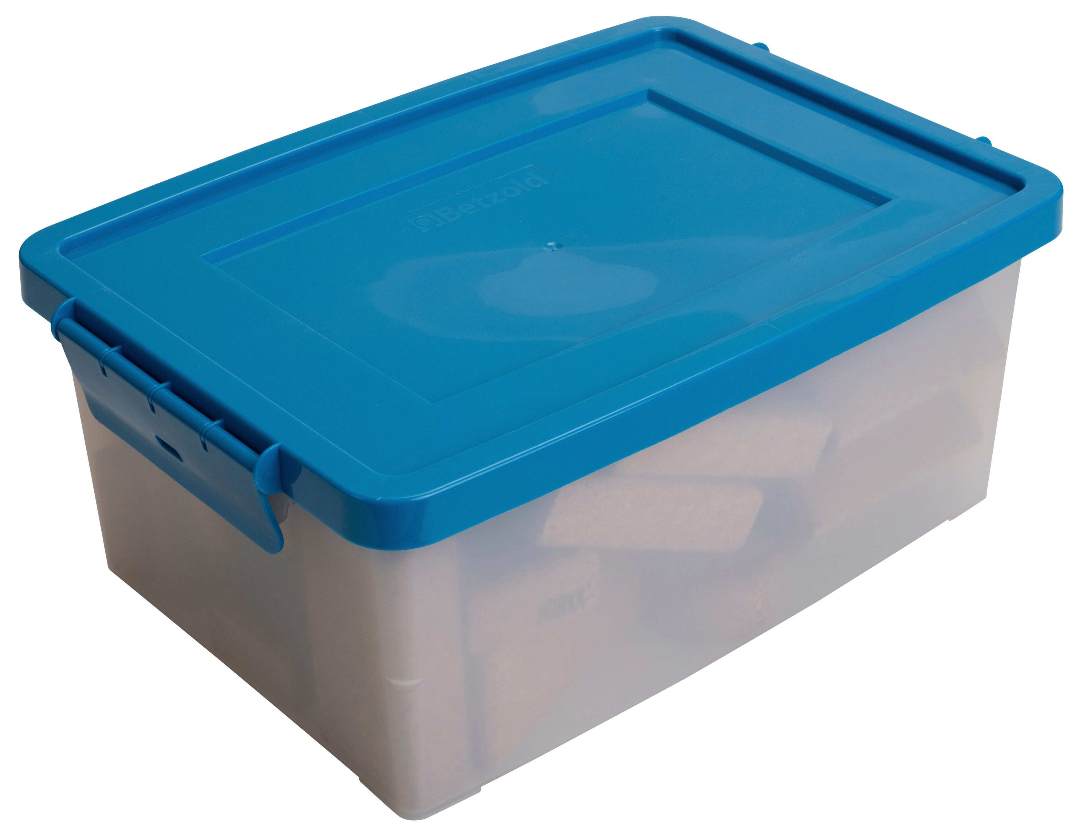 Betzold Aufbewahrungsbox Aufbewahrungsbox, 16 x 39,5 x 27,5 cm, weiß-transparent, farbiger Deck