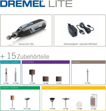 DREMEL Akku-Multifunktionswerkzeug DREMEL® 7760-15, 3,6 V, 3,6 V, 15-teilig