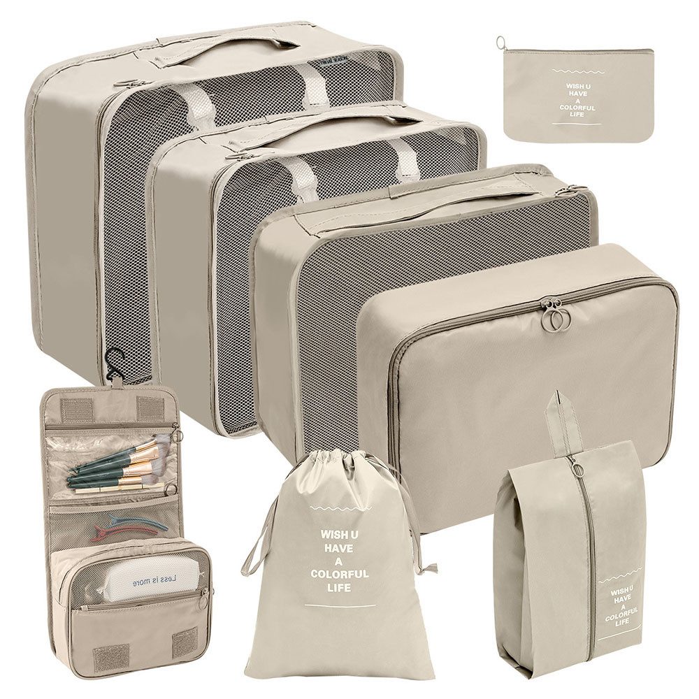 TUWENA Kofferorganizer Koffer Organizer Set 8-teiliges, Packing Cubes, Reise Kleidertaschen, Reise Essentials Organizer - Kosmetiktasche, Kleidertasche Schuhbeutel