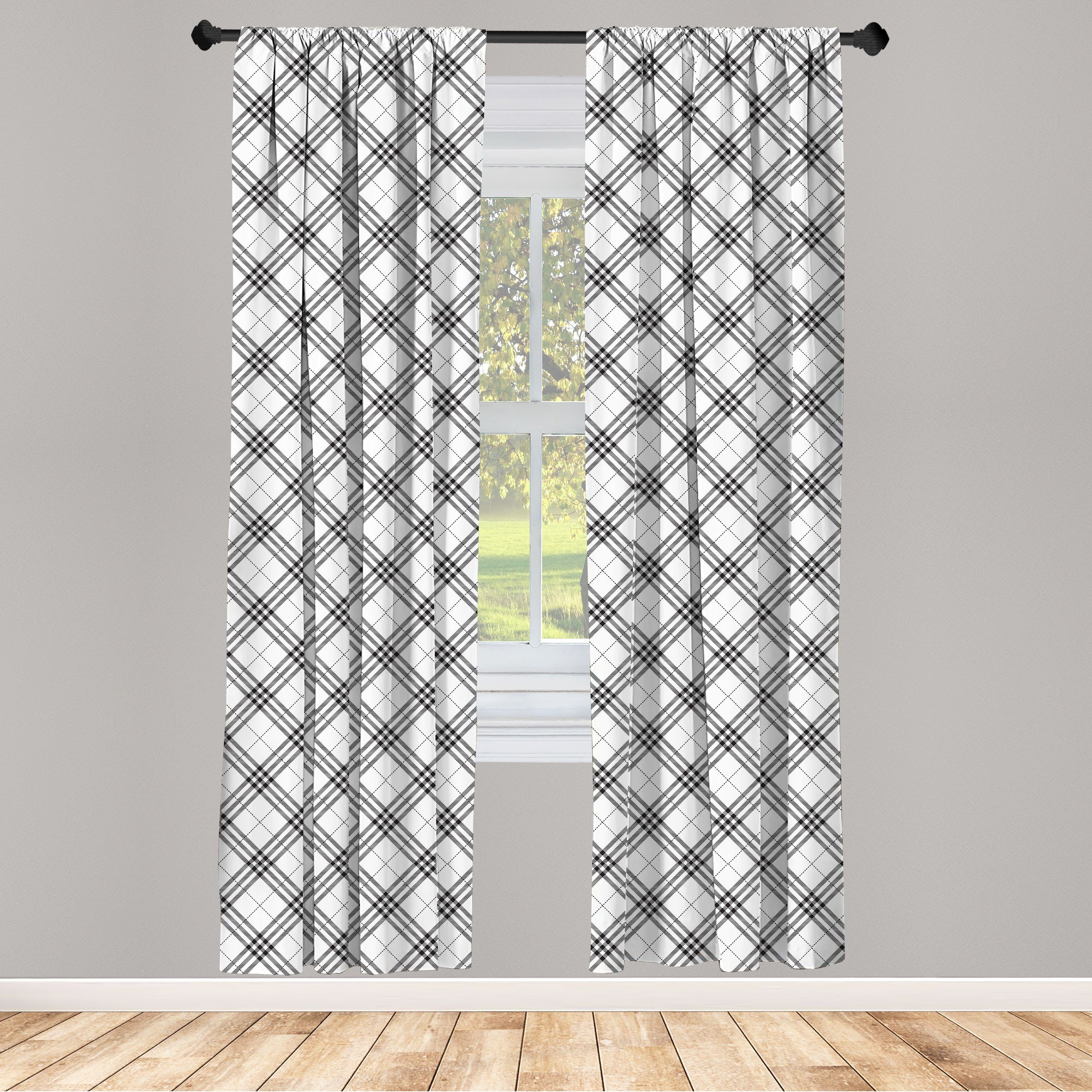 Gardine Vorhang für Wohnzimmer Schlafzimmer Dekor, Abakuhaus, Microfaser, Geometrisch Minimalist Mode