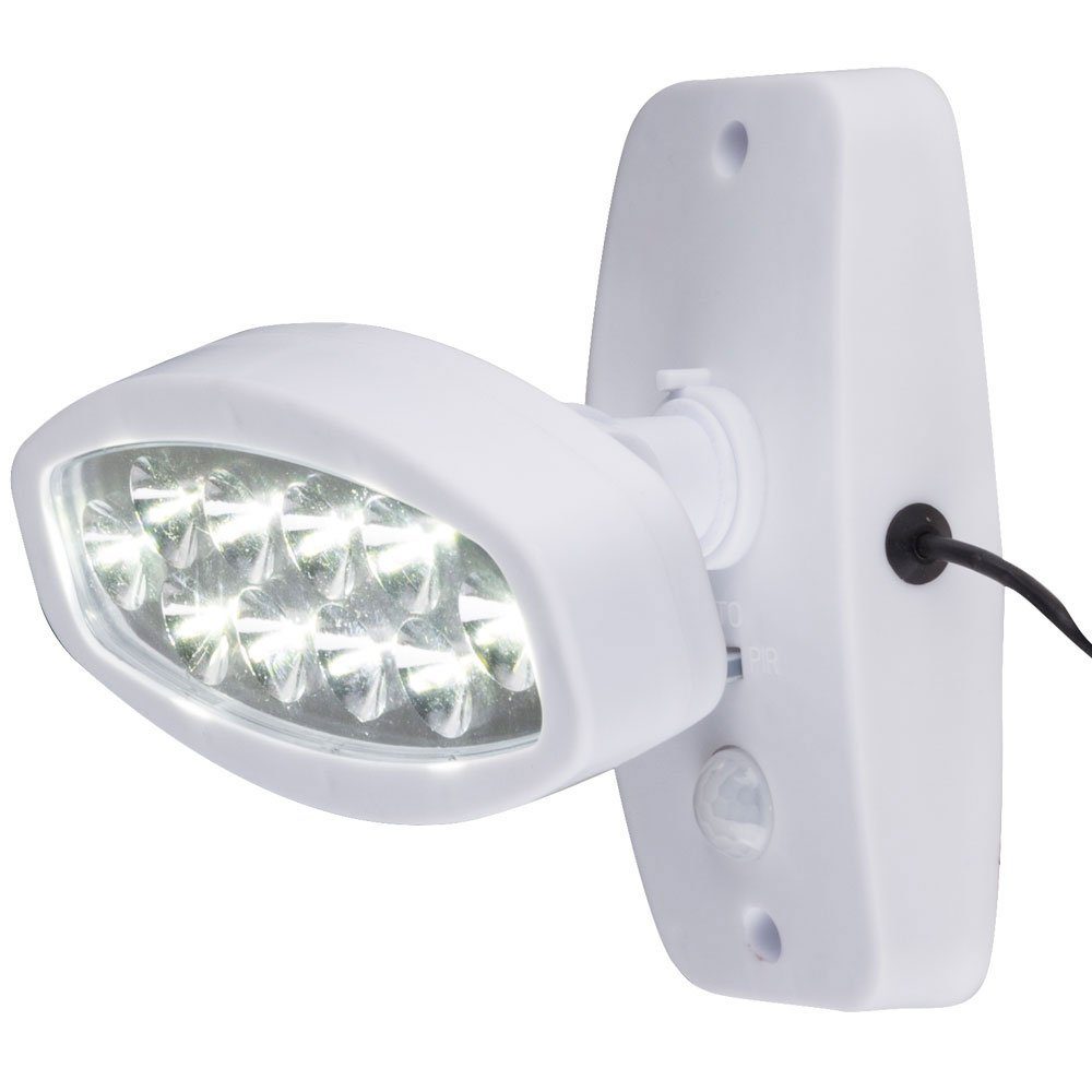 2er LED-Leuchtmittel Senor Außen fest LED Tageslichtweiß, Set verbaut, Wandstrahler, Kaltweiß, Leuchten Solar Wand Bewegungs etc-shop LED