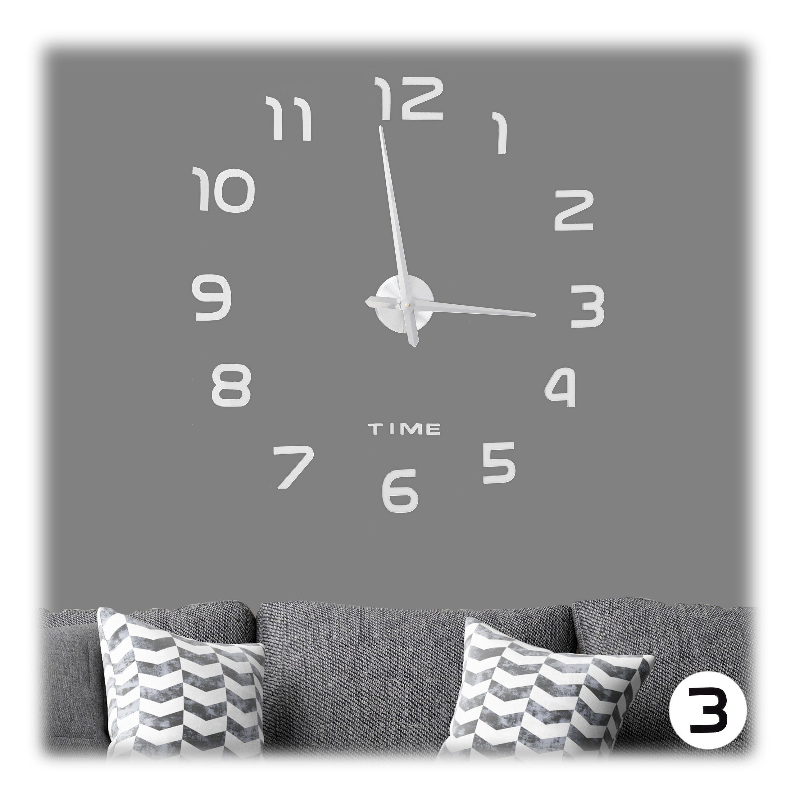 relaxdays Wanduhr DIY Wanduhr mit 3D-Zahlen günstig online kaufen