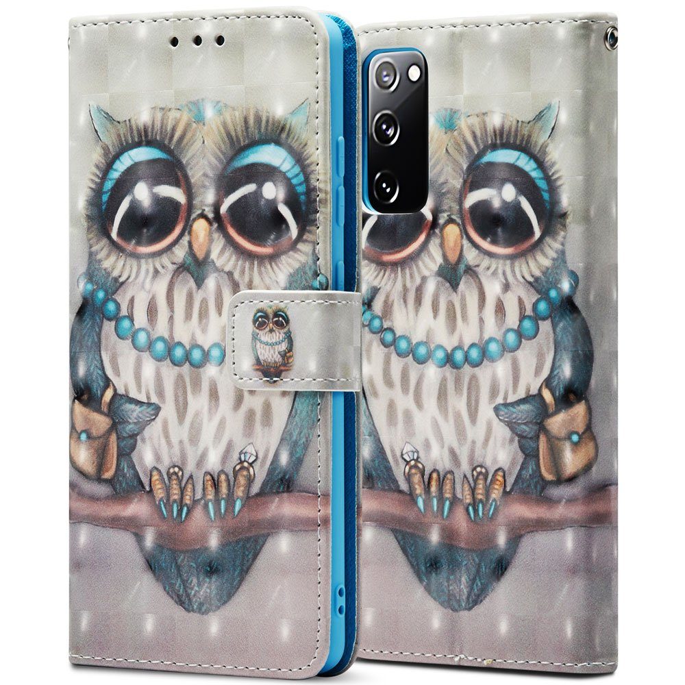 Handyhülle Handytasche für Samsung Galaxy S20 FE Hülle Eulen Motiv