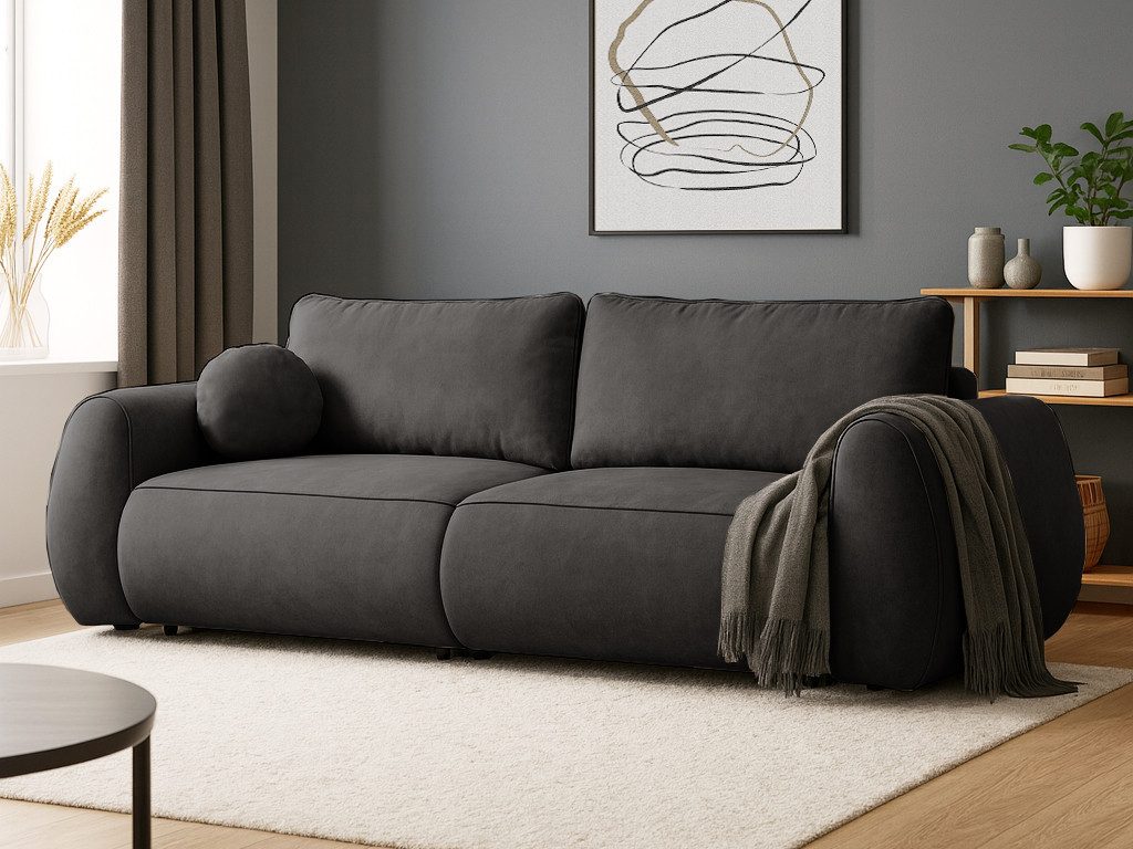 Beautysofa Schlafsofa BRAVO 2‑in‑1, umwandelbar zum Ecksofa links/rechts, mit Bettkasten, Schlaffunktion, VELO Stoff, Liegefläche: 143 x 202 cm