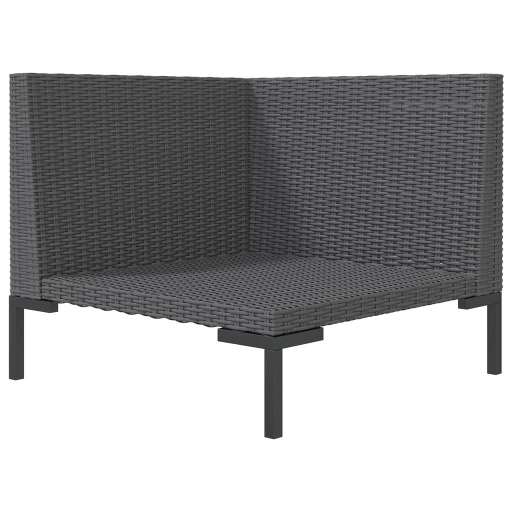 vidaXL Sofaelement Gartensofa mit Kissen Halbrundes Poly Rattan (1 St)