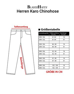 BlauerHafen Chinohose »Herren Formaler Check Hose Slim-Fit Vintage Office Business Full Pants« 4 Pockets(2 Front 2 Back), All sizes available 30''-38''