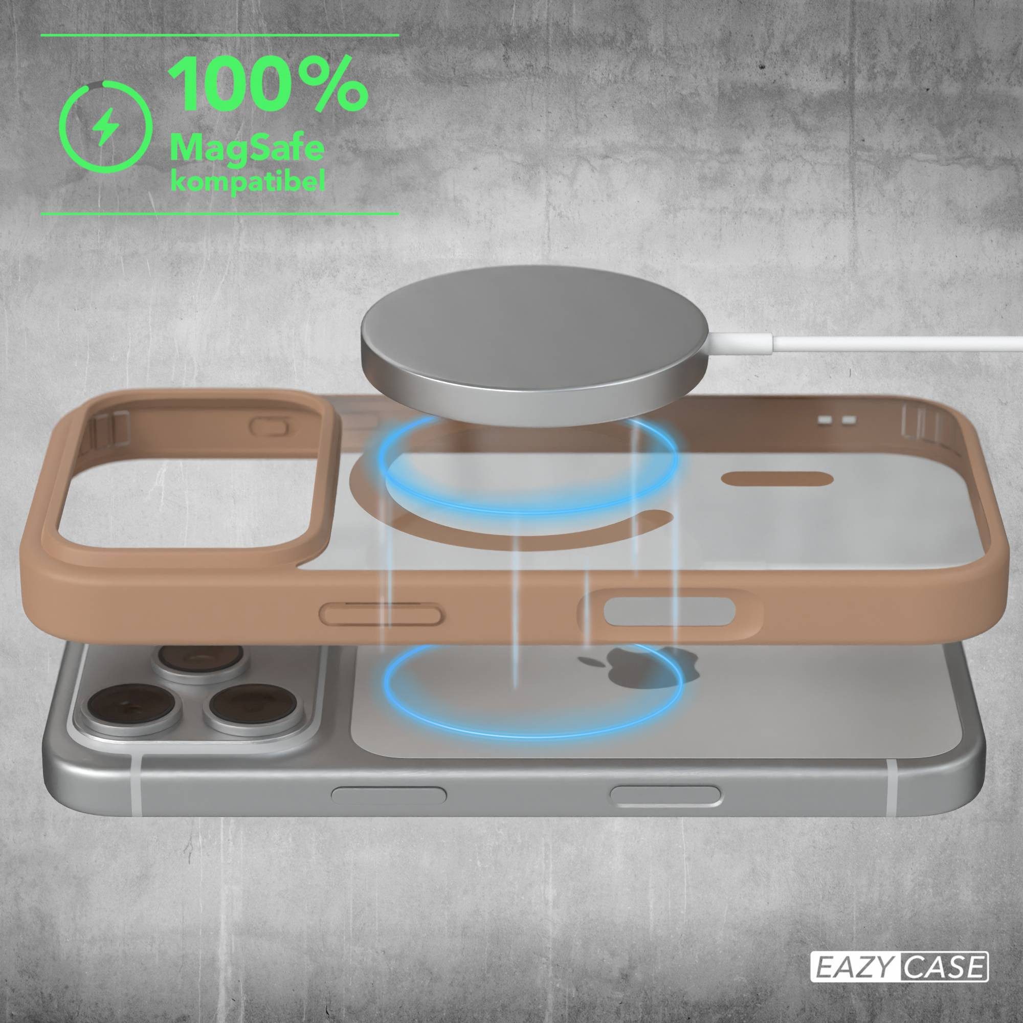 EAZY CASE Handyhülle Transparente Hülle mit MagSafe für iPhone 17 Pro 6,3 Zoll, Silikon Handyhülle, Schutzhülle mit Kameraschutz, Etui TPU Schutz