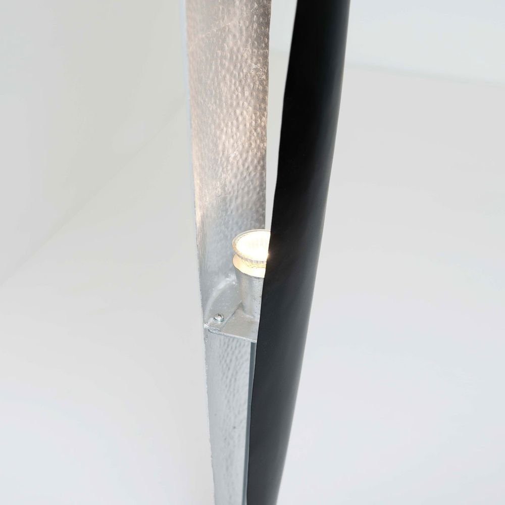 Holländer Stehlampe braun, Braun-Schwarz-Silber schwarz, Eisen Lingua silber