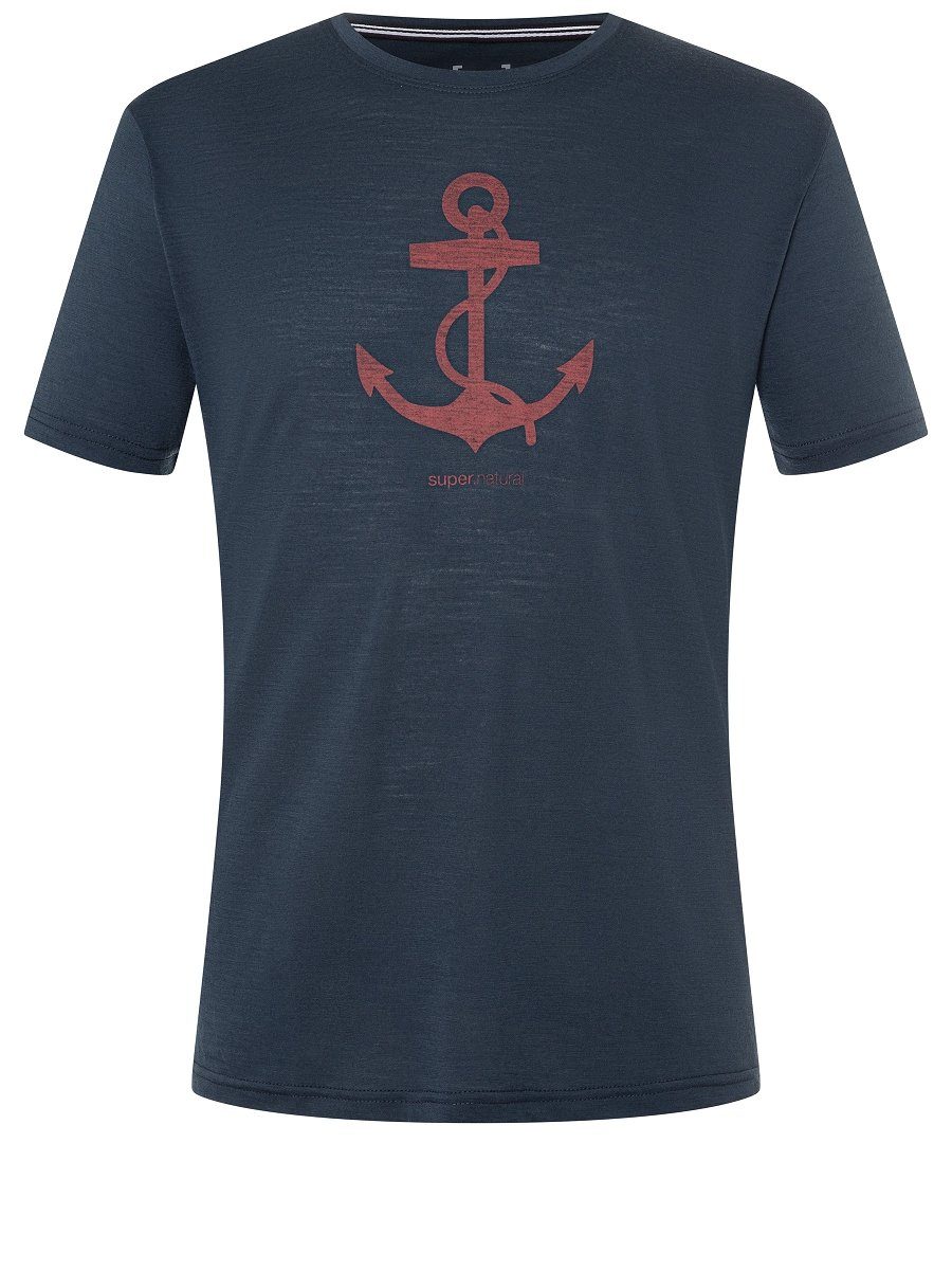SUPER.NATURAL Print-Shirt Merino T-Shirt M ANCHOR günstig online kaufen