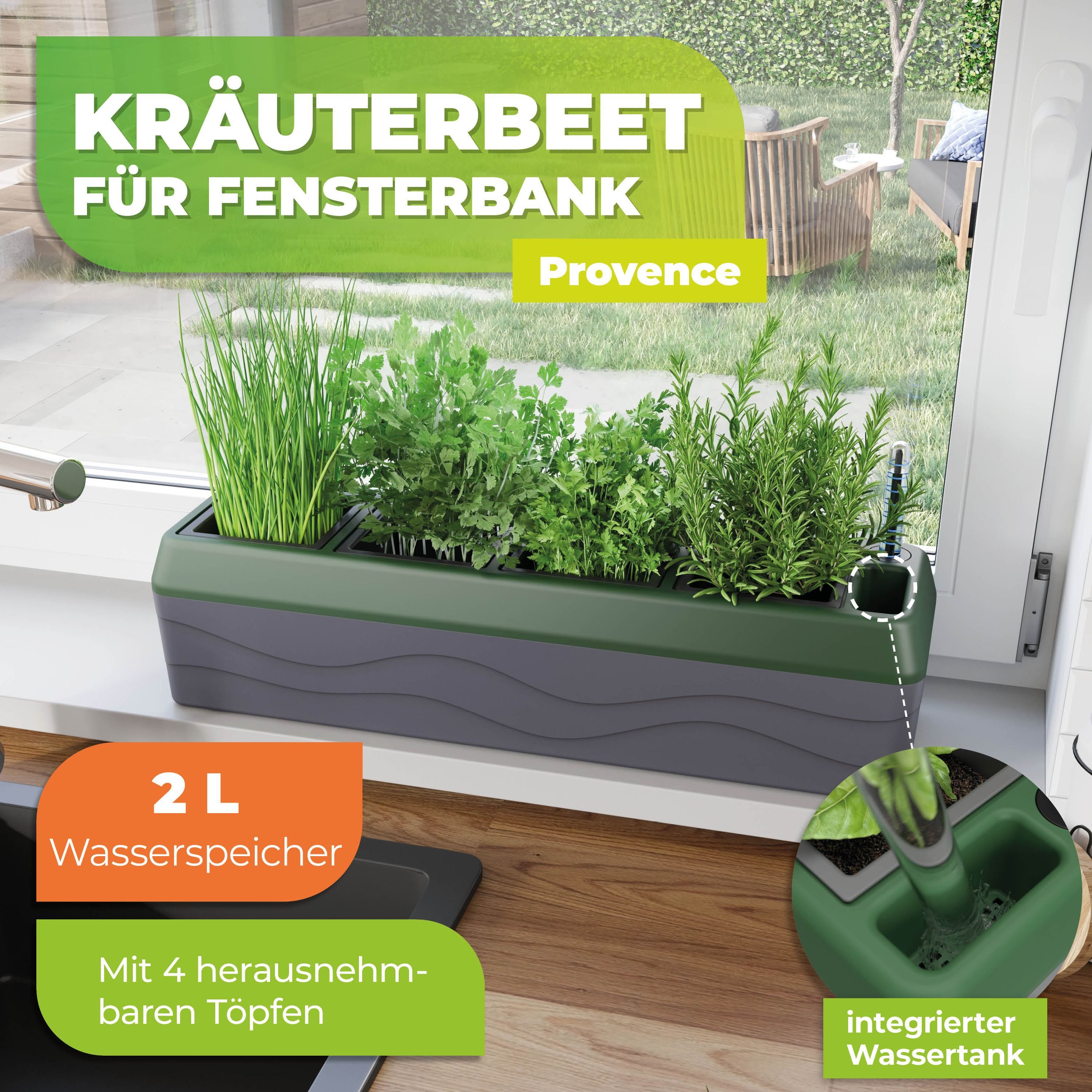 Bio Green Kräutertopf Kräuterbeet PROVENCE für günstig online kaufen