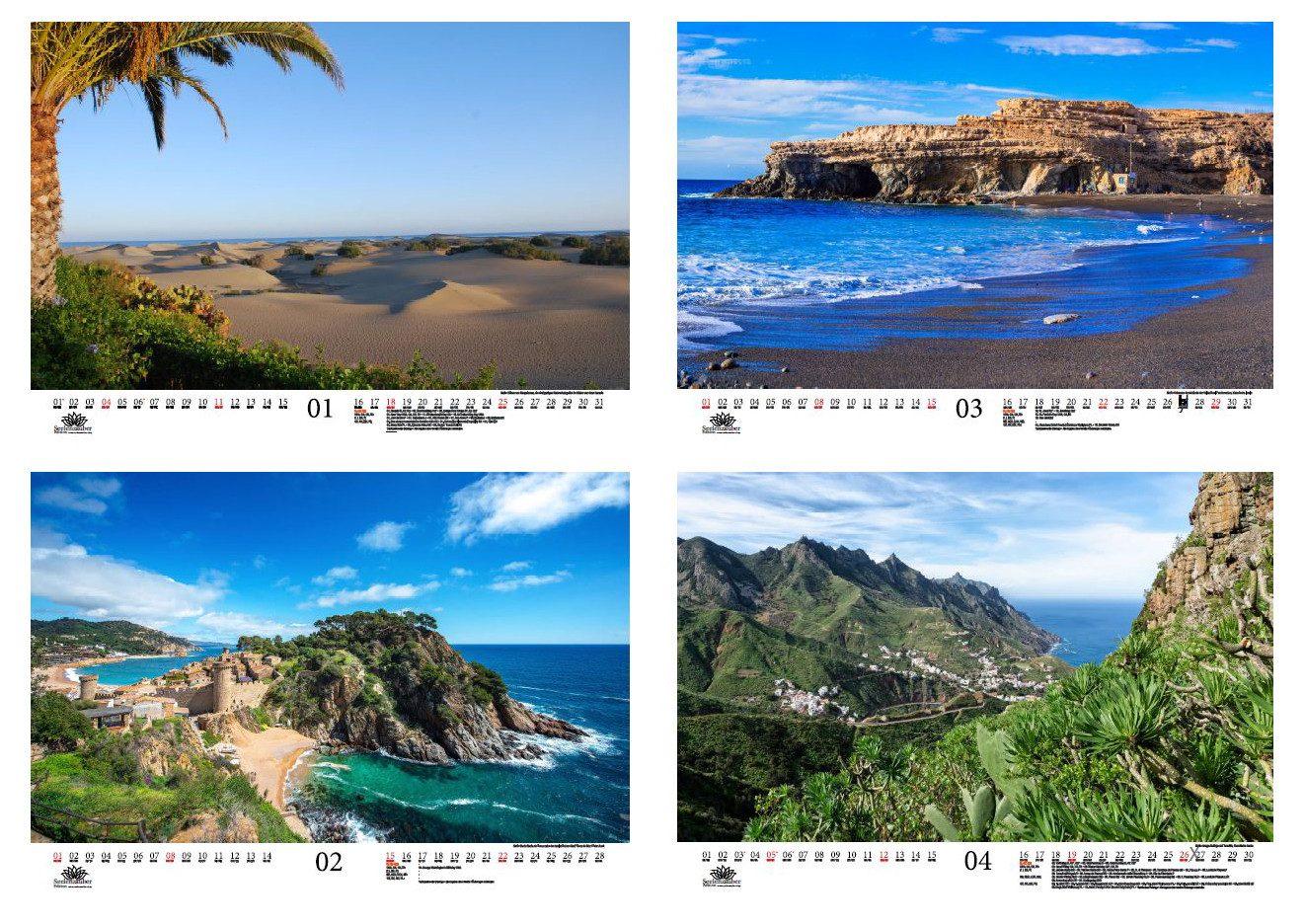Seelenzauber Wandkalender Naturzauber Spanien DIN A3 Kalender für 2026 Landschaft Natur Urlaub