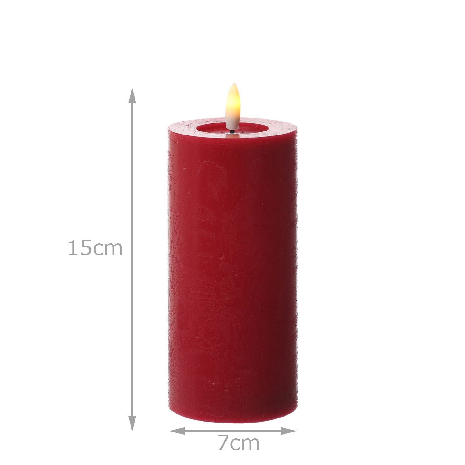 Adilina LED-Kerze Kerzenset LINA Rustik Optik für Adventskranz 7x15cm Timer rot 4St, LED Classic, warmweiß (2100K bis 3000K) – Bild 3 von 4