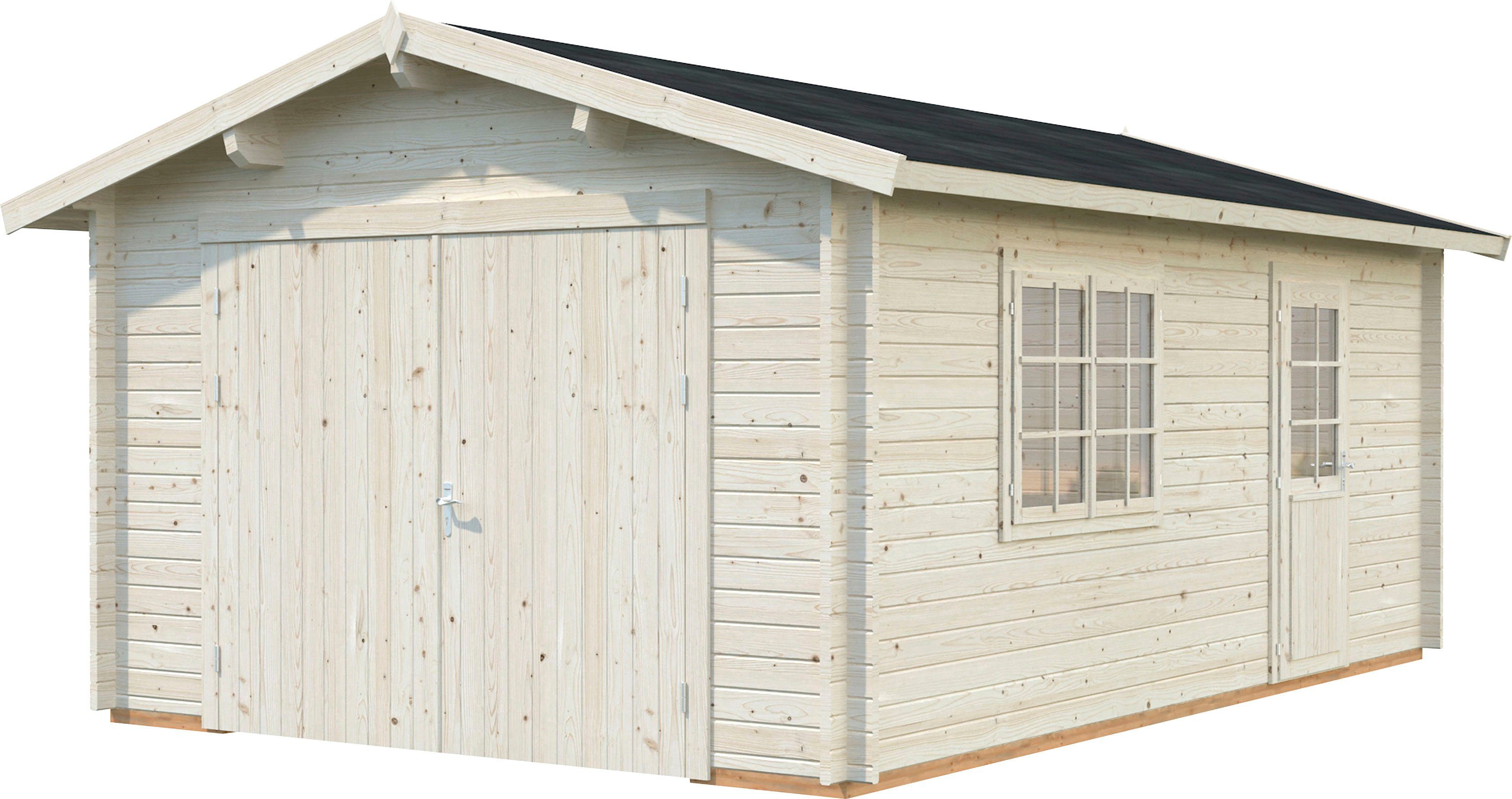 Palmako Garage Roger, BxTxH: 426x598x276 cm, mit Holztor, transparent | Garagen