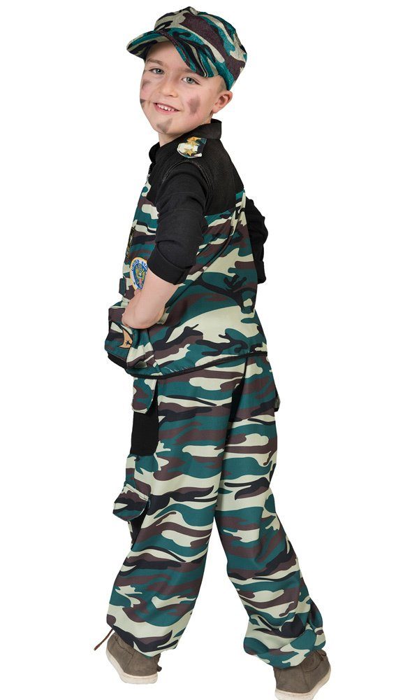 Funny Fashion Kostüm Kampftruppen Kostüm für Kinder Coole US Army