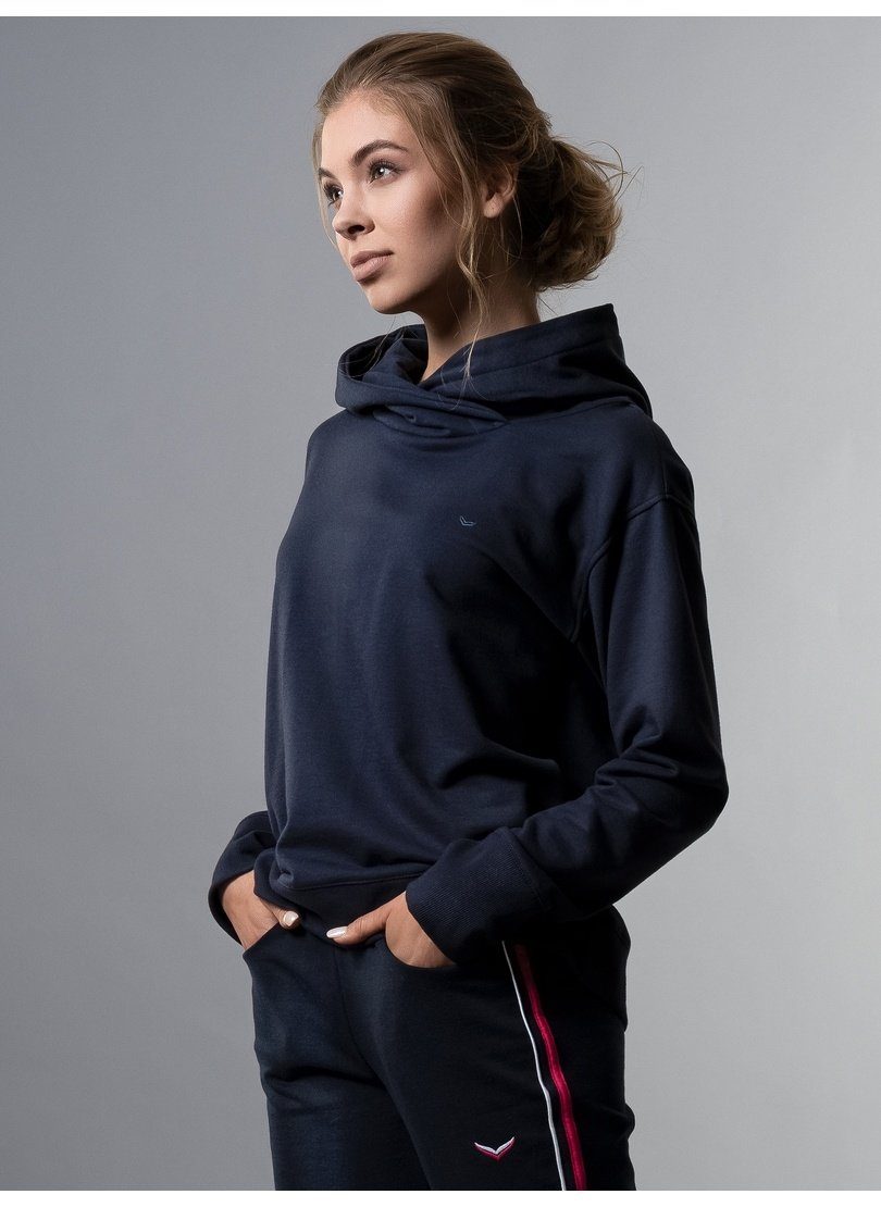 navy Trigema Sweat-Qualität Sweatshirt in Hoodie TRIGEMA leichter