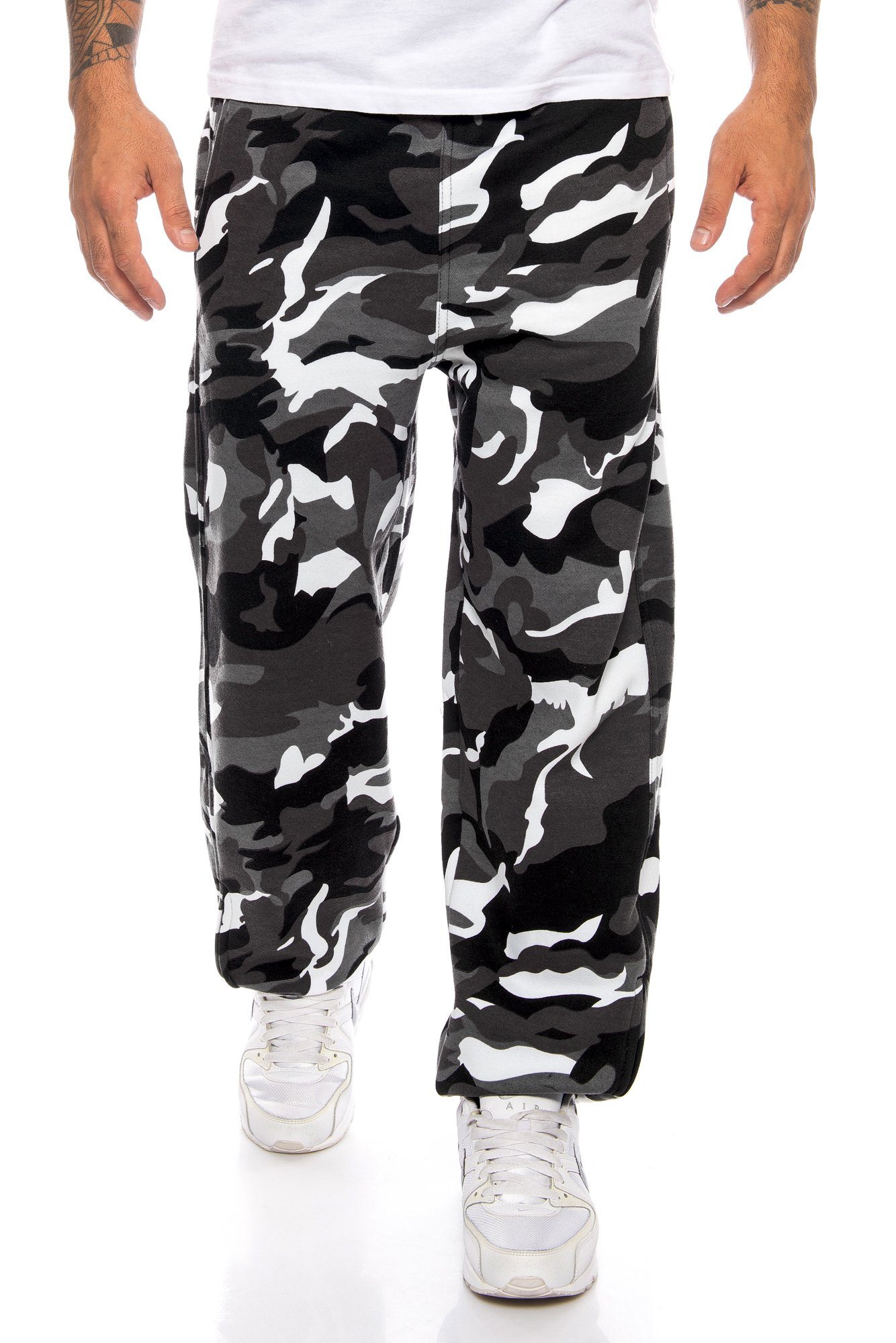 Pant Herren Grey Loose Camo Jogginghose Hose F1050 Baggysweat Sweat Freizeit Finchman Fit