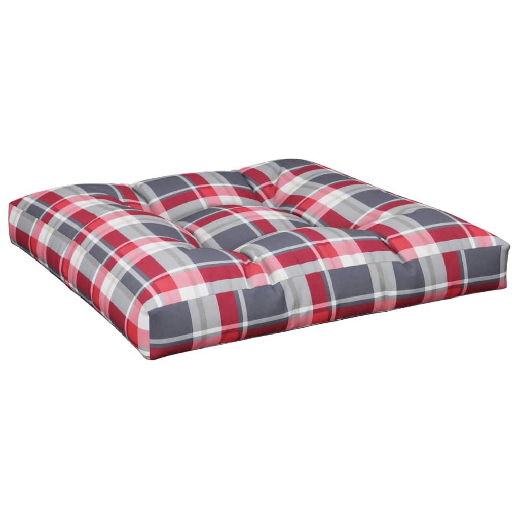 vidaXL Sitzauflage Palettenkissen Rot Karomuster 80x80x12 günstig online kaufen