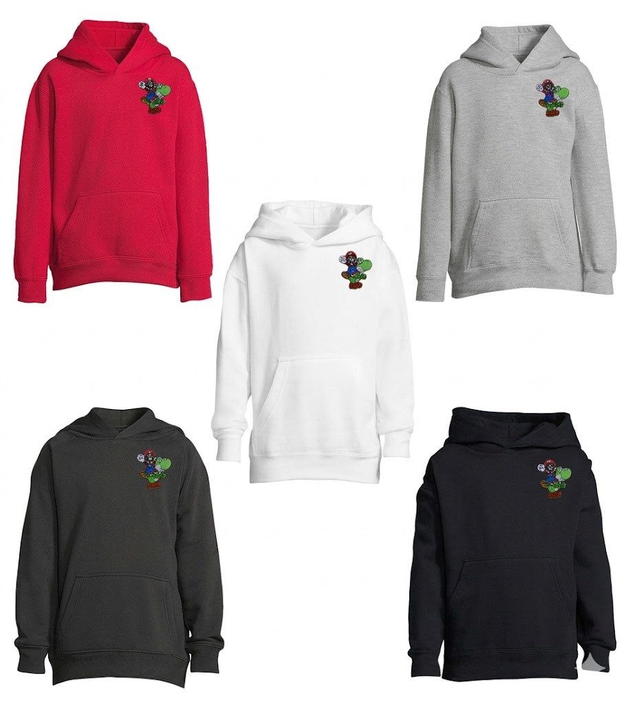 Hoodie Mario Luigi Toad Super Wario Yoshi Peach Patch Kinder Kapuzenpullover