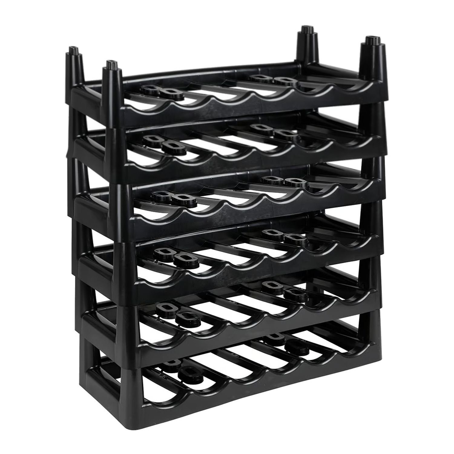 Heidrun Flaschenregal Weinregal Schwarz Stapelregal Flaschenständer für 6 Flaschen Regal