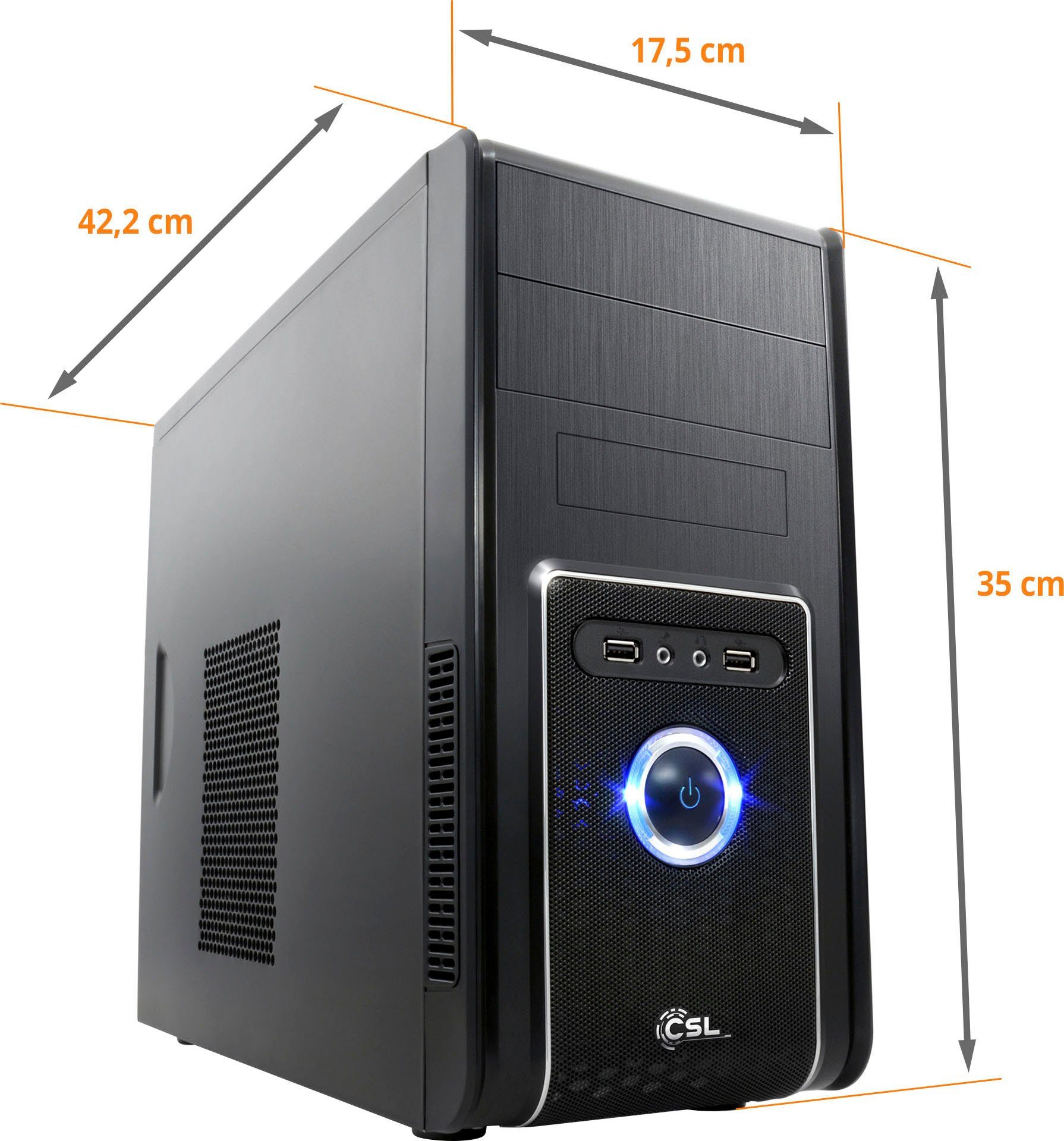 CSL Sprint V28132 Gaming-PC (AMD 1000 16 Radeon GB AMD GB SSD, 5 4650G, Graphics, Luftkühlung) schwarz PRO RAM, Ryzen