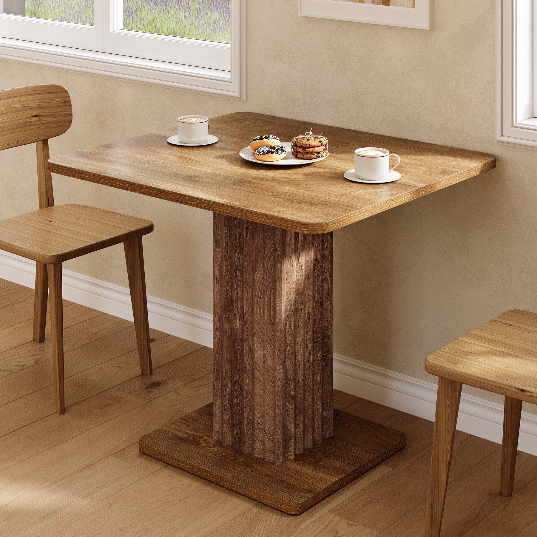 Tribesigns Esstisch 90 cm Esstisch, quadratischer Küchentisch, für Esszimme günstig online kaufen