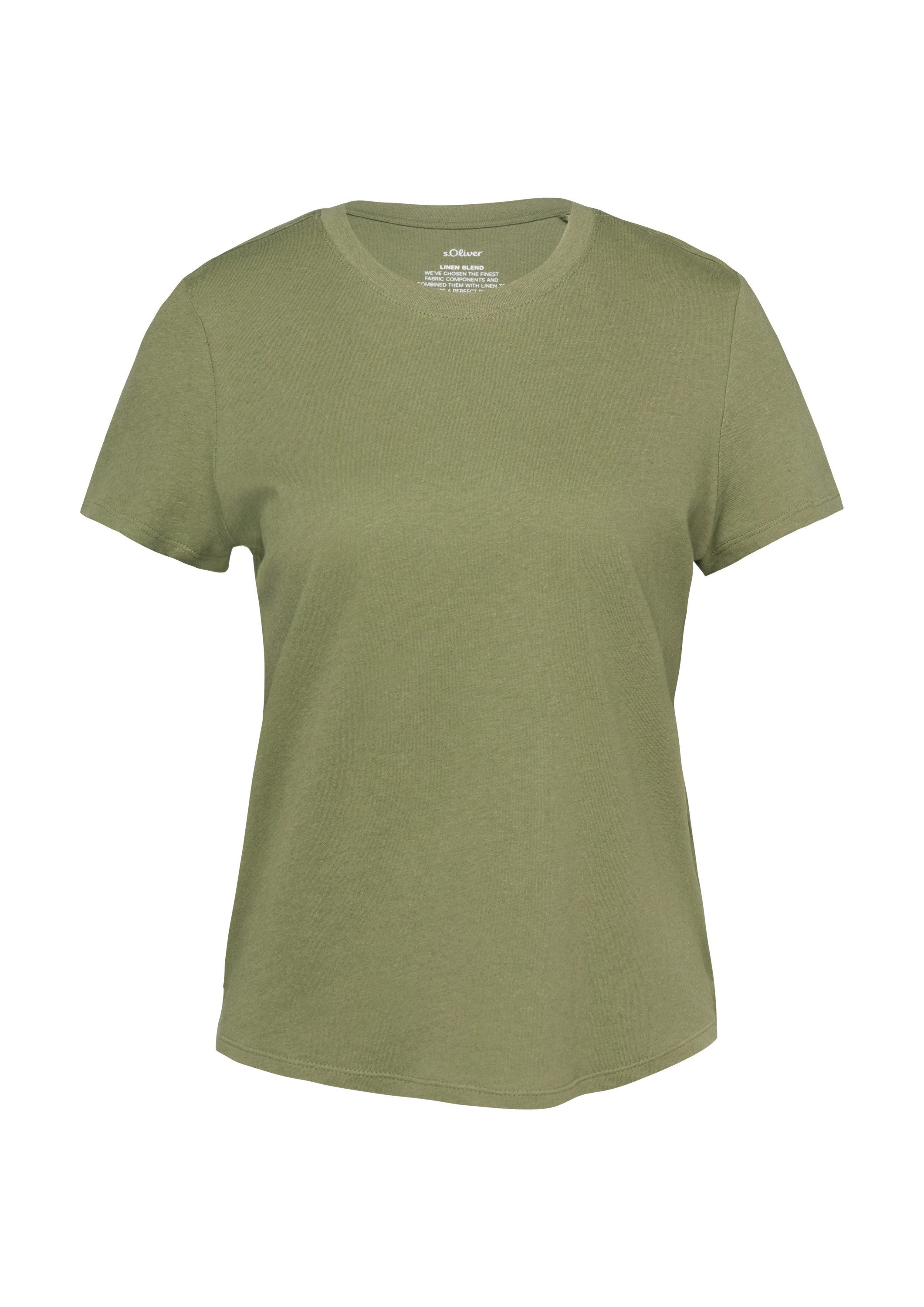 s.Oliver Kurzarmshirt T-Shirt T-Shirt aus Leinenmix