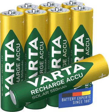 VARTA 8er Pack Recharge Accu Solar AAA 550 mAh Akkupacks Micro AAA 550 mAh (8 St)