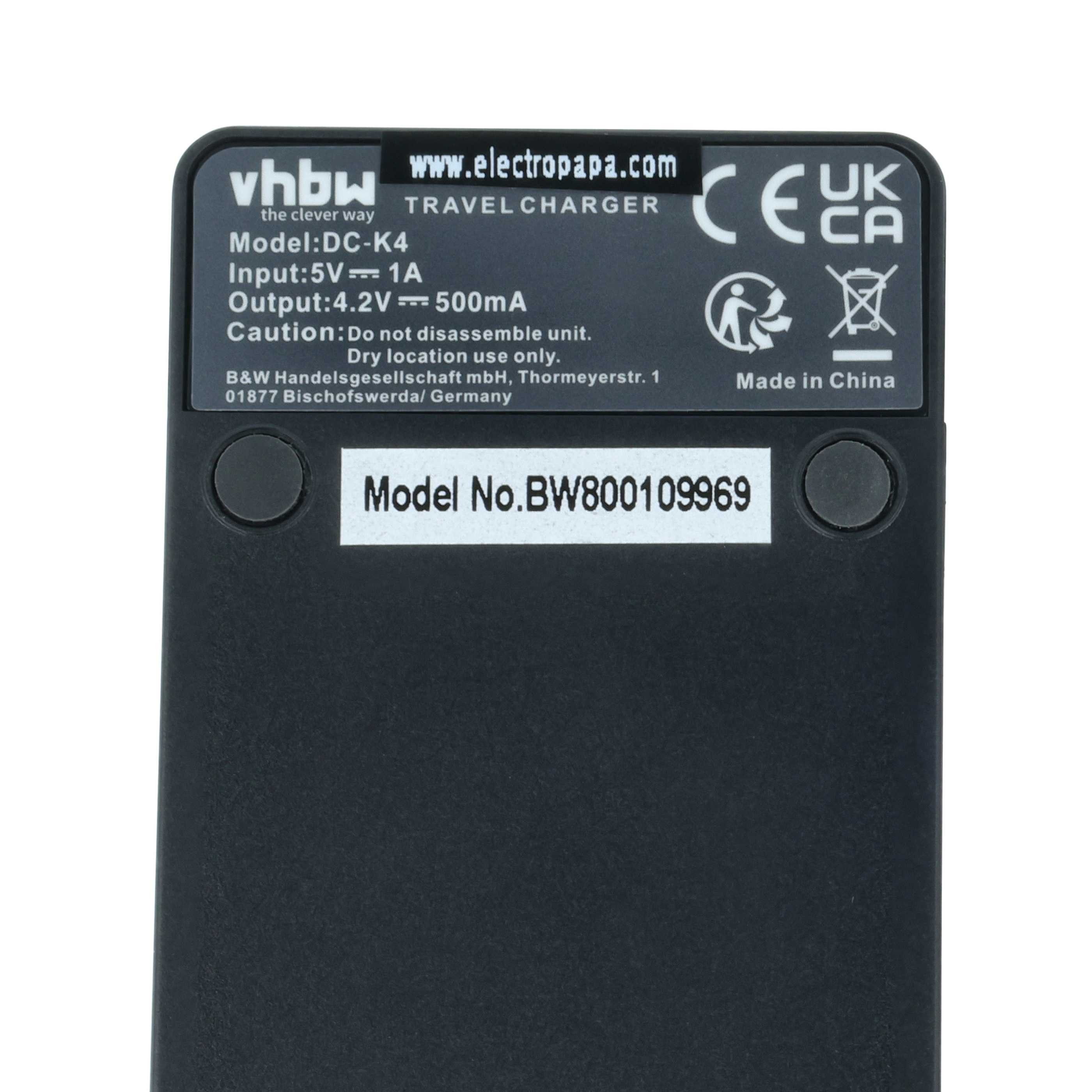 vhbw passend für Samsung L20, MV800, ES91, ES90, ES80, ES78, PL170, PL120, Kamera-Ladegerät (Ladestation zum Laden eines Akkus an jeder USB-Buchse z.B. am PC) – Bild 5 von 5