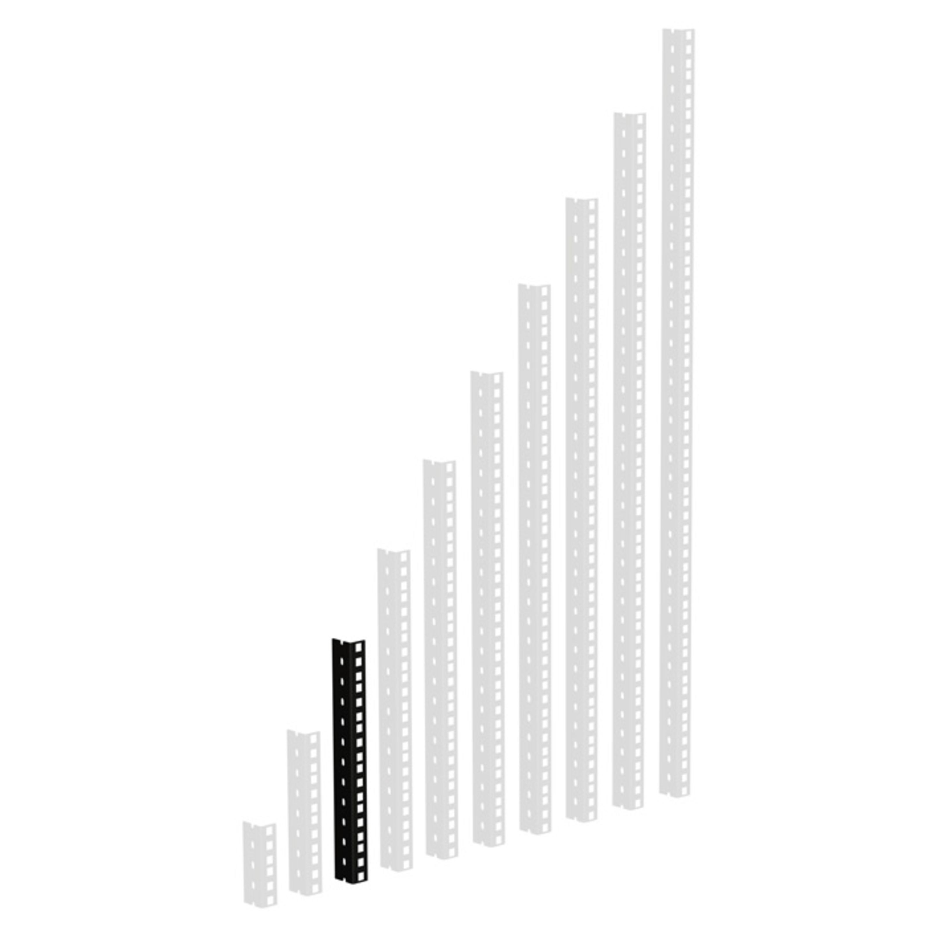 Adam Hall Laufschienenprofil (Fittings, Профили), 61535B6 Rackschiene, schwarz gestanzte Löcher, 6 HE - Profil