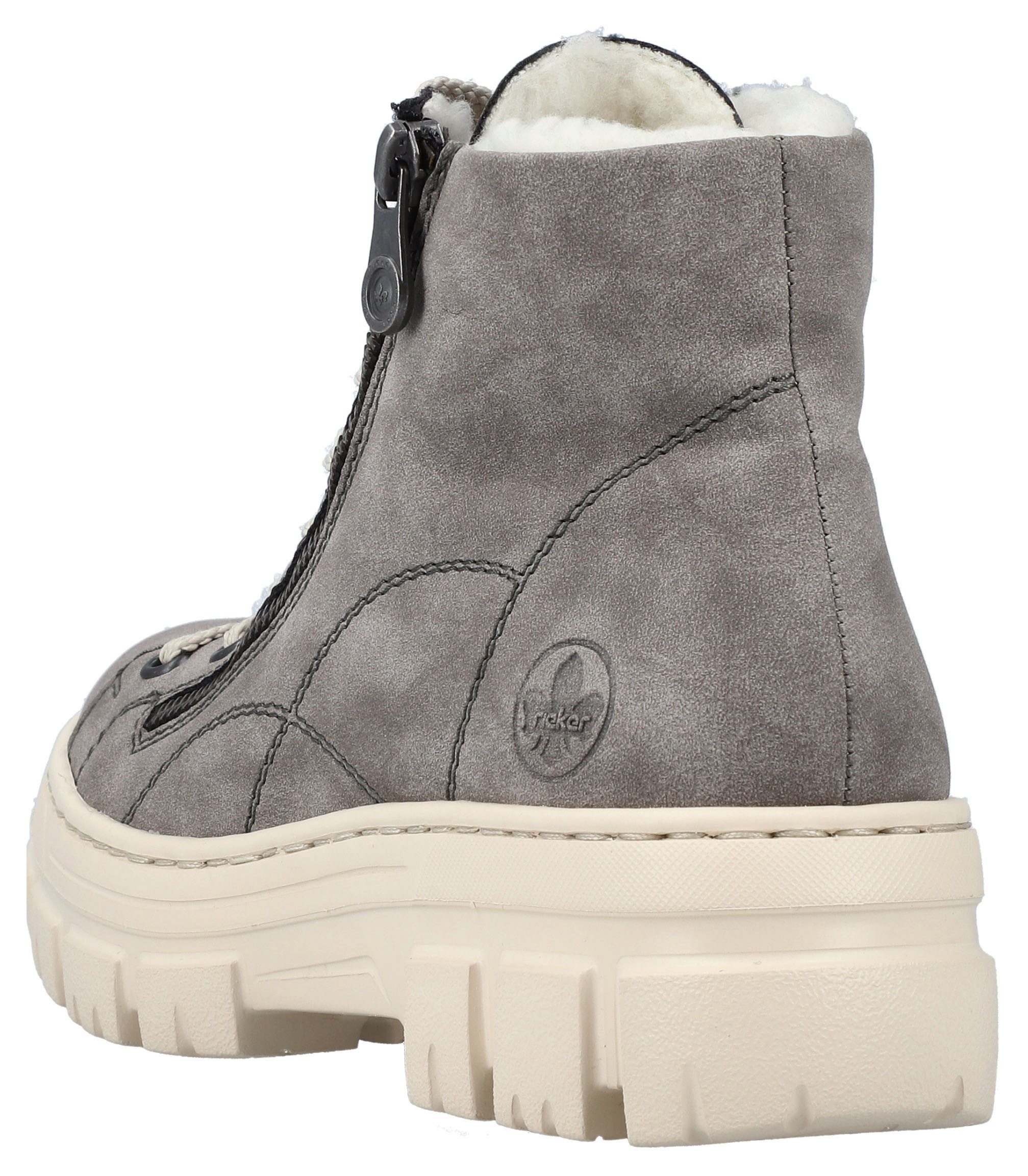 Rieker Winterboots Plateauboots, Schnürboots mit Reißverschluss an der Außenseite