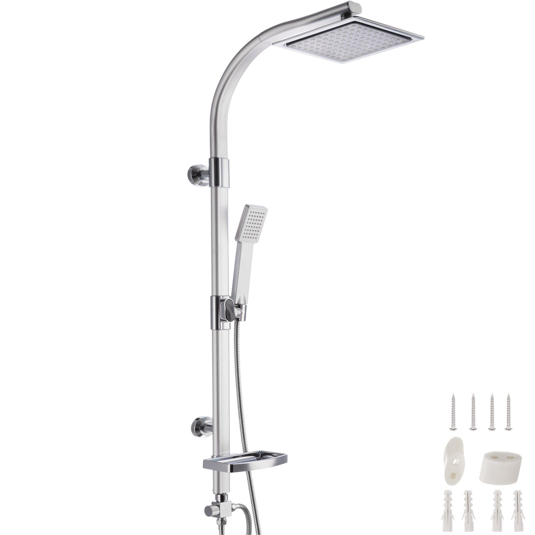 tectake Duscharmatur Regenduschsystem Chrom-Optik