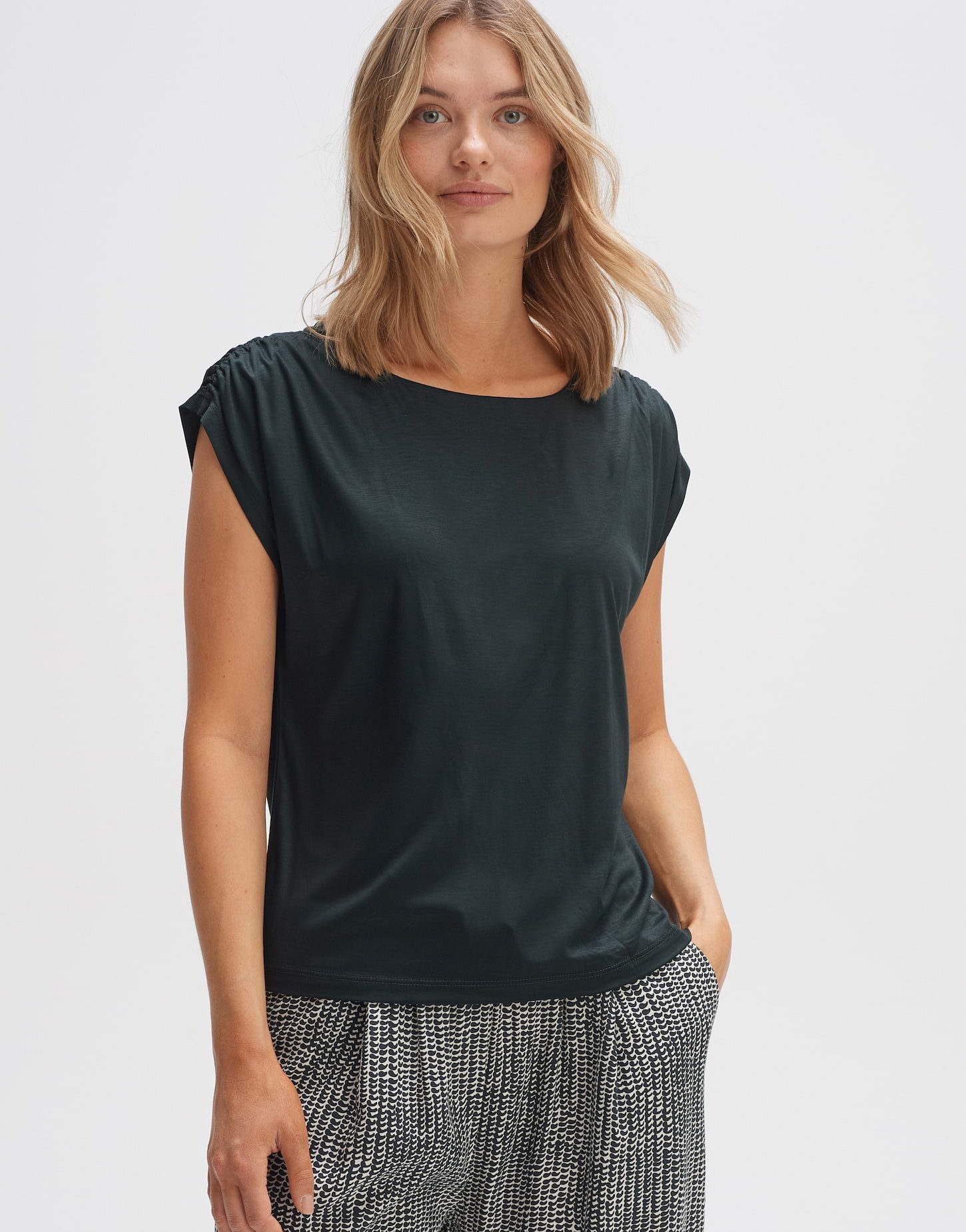 OPUS Damen Kurzarmshirt Mit Floralem Print – Lässig, Weich & Nachhaltig Aus Lenzing Ecovero