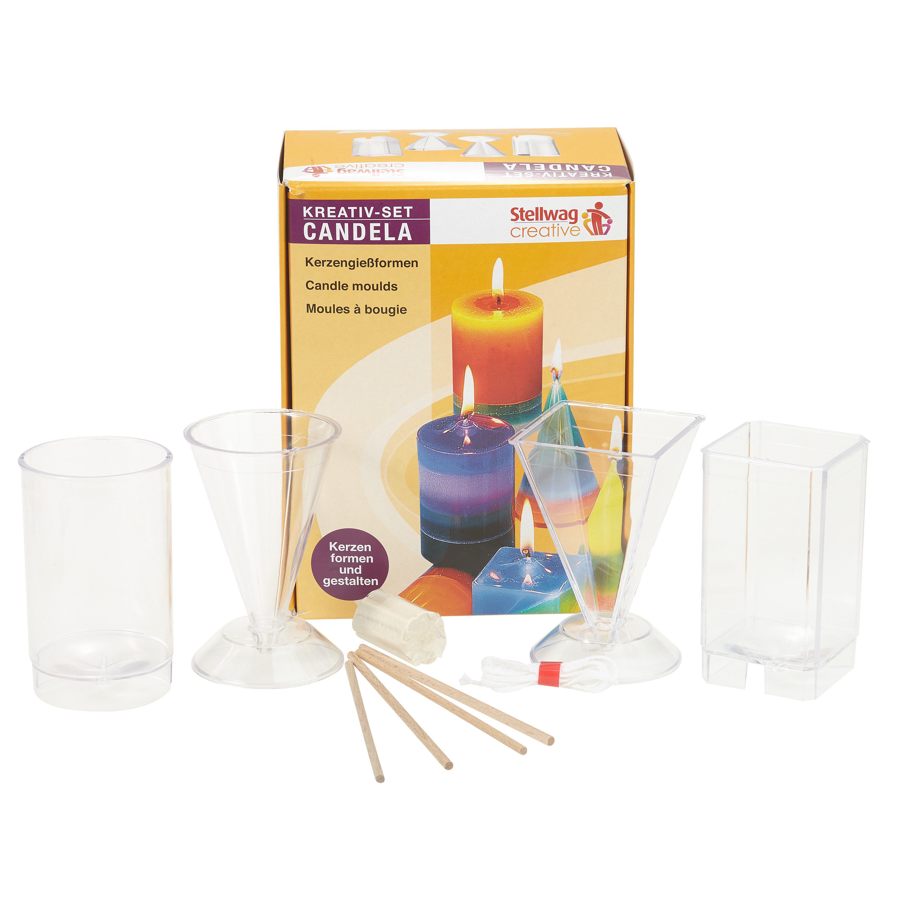 Modellierwerkzeug Kerzen-Giessformen 4er-Set