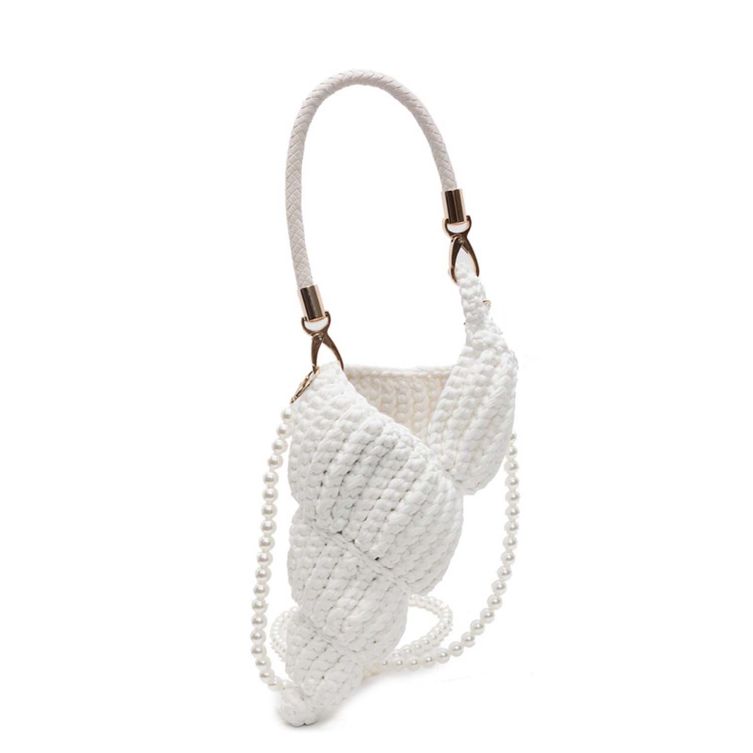 Oemmn Handtasche Handgewebte Muschel-Hobo-Tasche für Damen, gehäkelt, Sommer