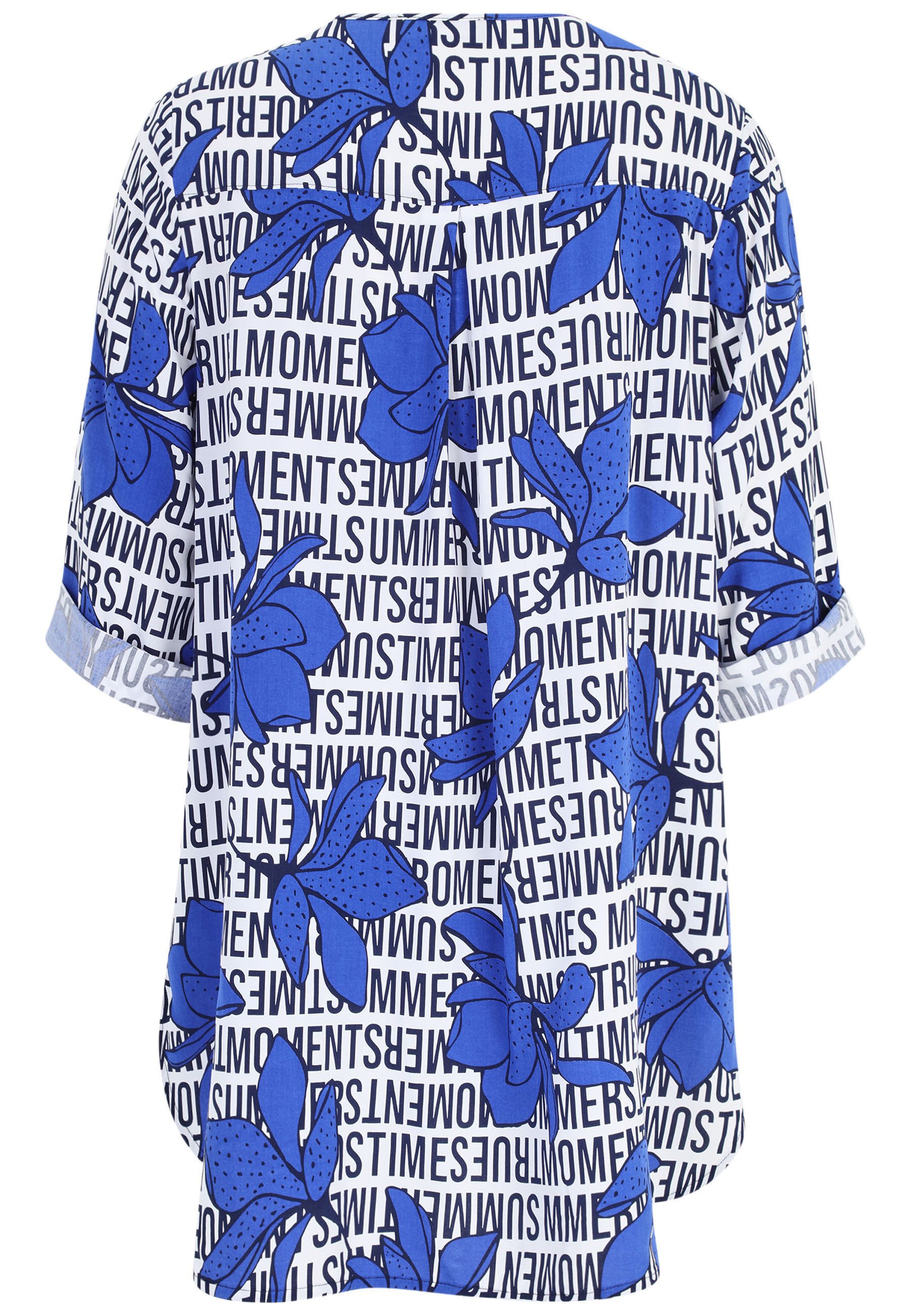 Doris Streich Klassische Bluse mit Grafik-Blüten-Print günstig online kaufen