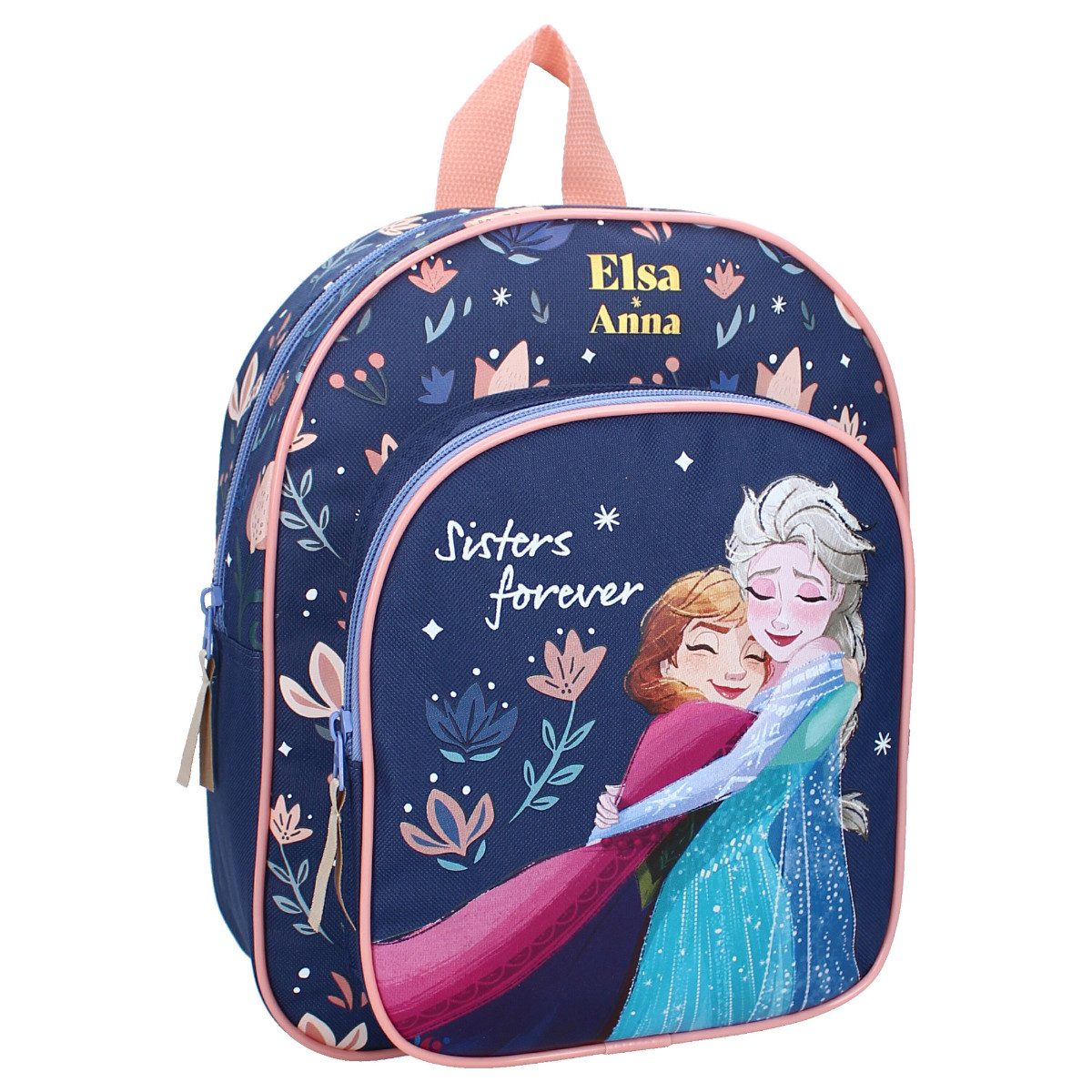 Disney Frozen Kinderrucksack Rucksack Mädchen Tasche mit Anna und Elsa, rosa-blaue Schultasche (1-tlg)
