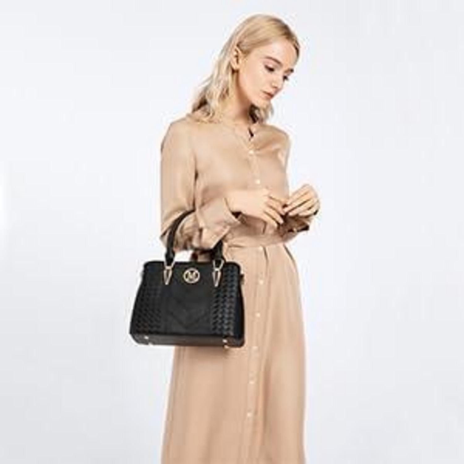LuxusKollektion Handtasche Damen Handtasche Mittelgroß Henkeltasche elegant Citytasche Hellgrau