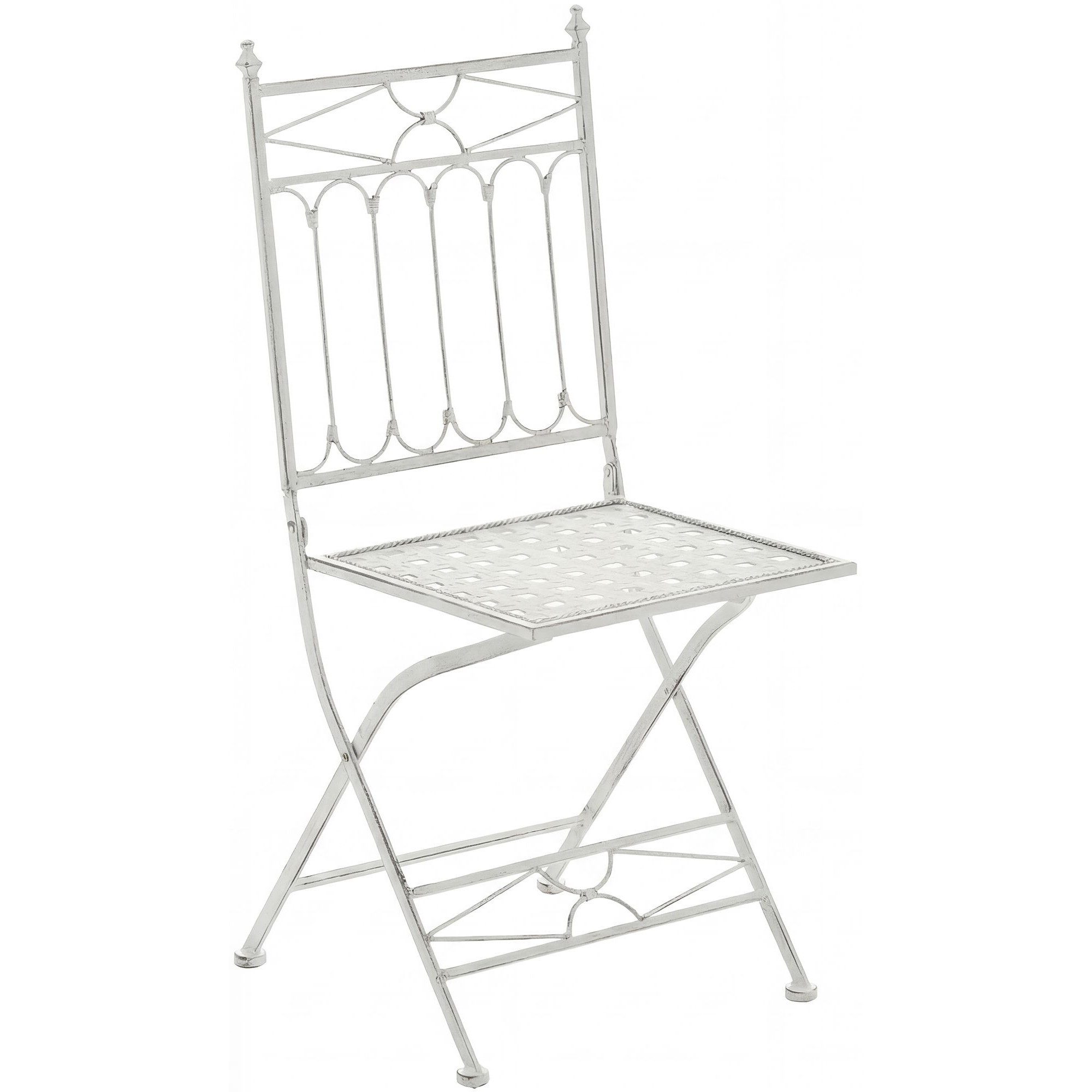 CLP Klappstuhl Gartenstuhl Balkonstuhl Bistrostuhl (Spar-Set, 1 St), klappbar, Eisen, Jugendstil, Bodenschoner