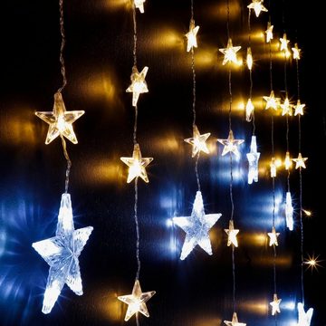 Gravidus LED-Lichterkette 138 LED Sternen Lichtervorhang Weihnachtsdeko