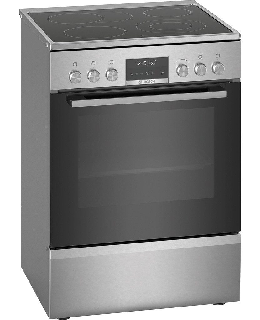 BOSCH Elektro-Standherd Edelstahl HKS79U250, mit 3fach-Teleskop-Auszug, Pyrolyse-Selbstreinigung, Versenkknebel, Pyrolyse-Selbstreinigung, Glaskeramik, AutoPilot