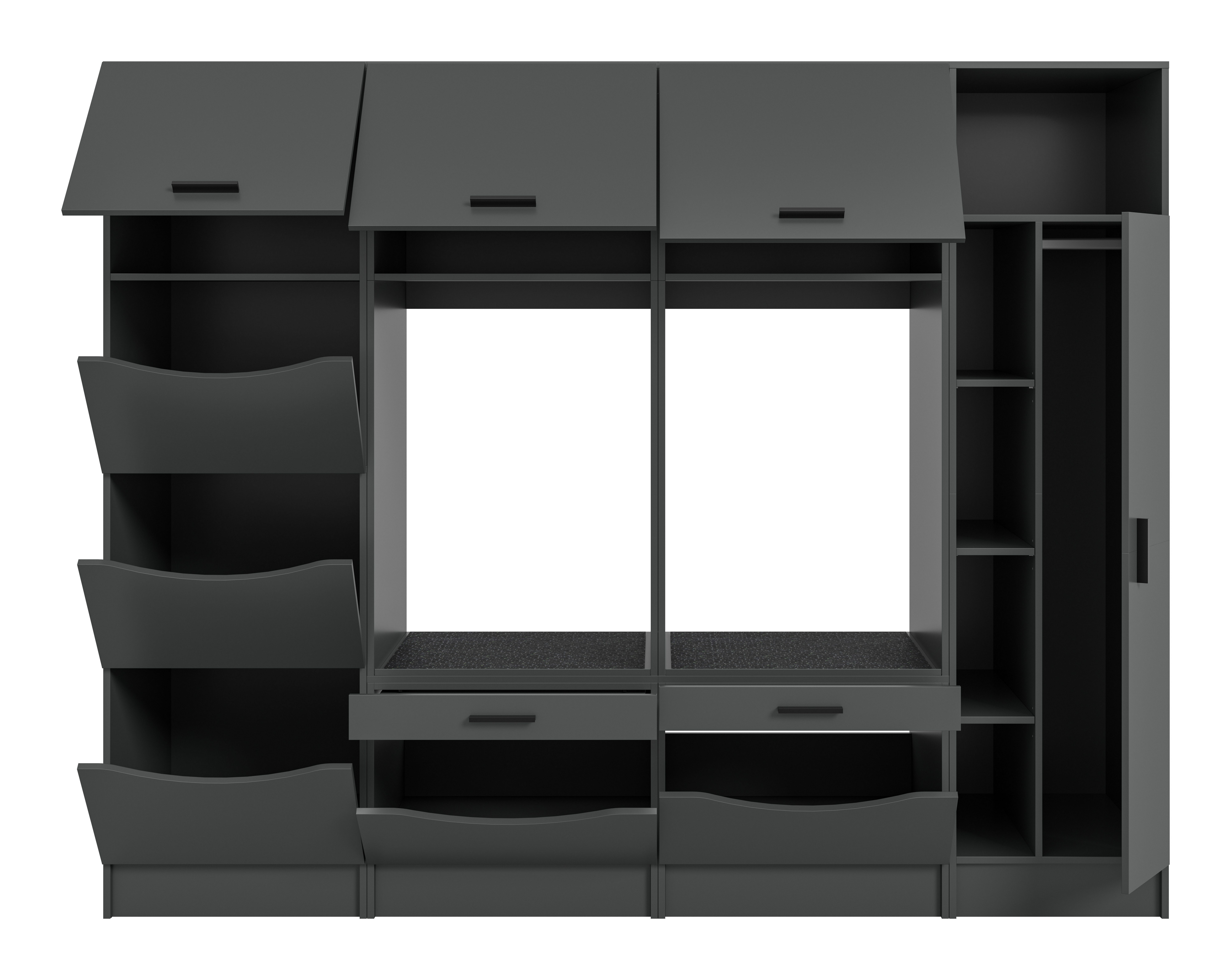 welltime Mehrzweckschrank-Set FALAS, 4-teilig, Hauswirtschaftsraum Set, Breite 242 cm, (Set, 4-St., 2x Waschmaschinenumbauschrank, 1x Wäscheschrank & 1x Mehrzwe – Bild 4 von 5