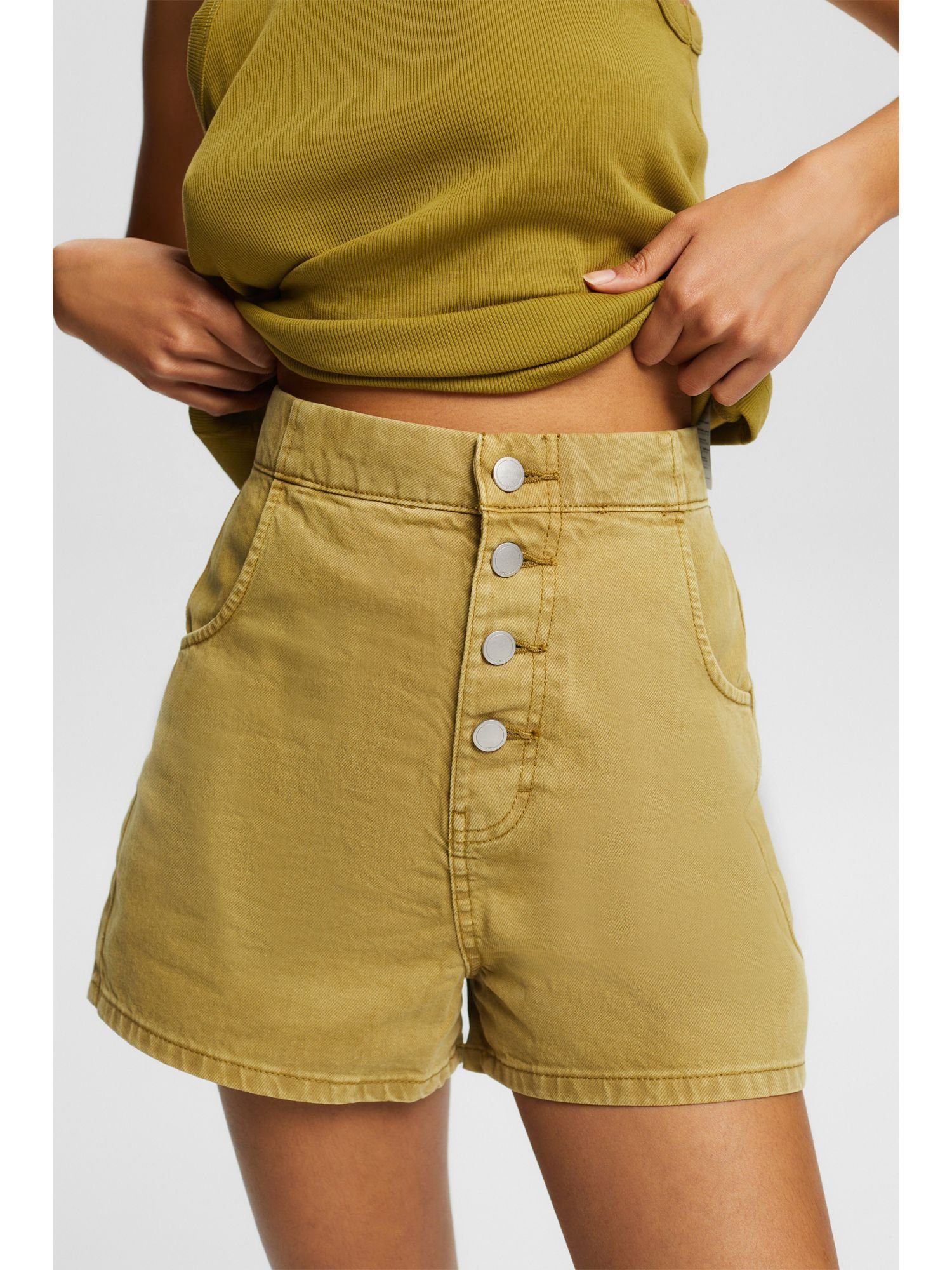 Shorts Shorts olive Knopfleiste edc by mit (1-tlg) Esprit