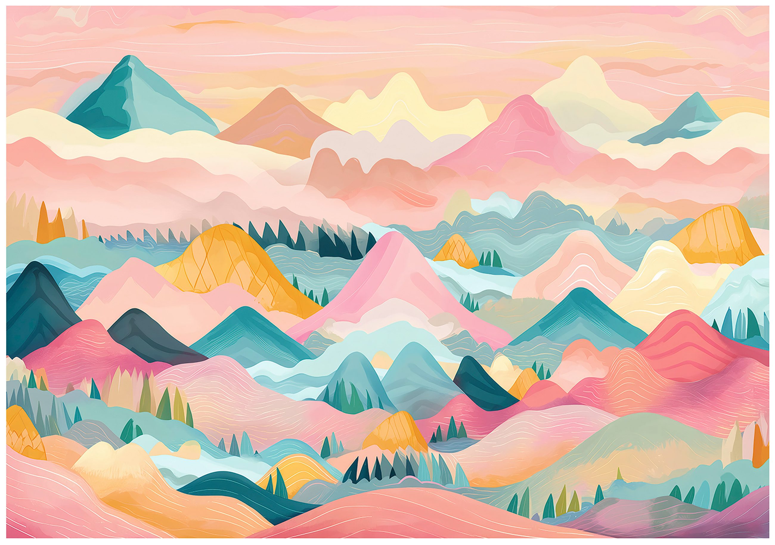 Wallarena Fototapete Kinderzimmer Gebirge Rosa Mädchen Natur Vlies Tapete W günstig online kaufen