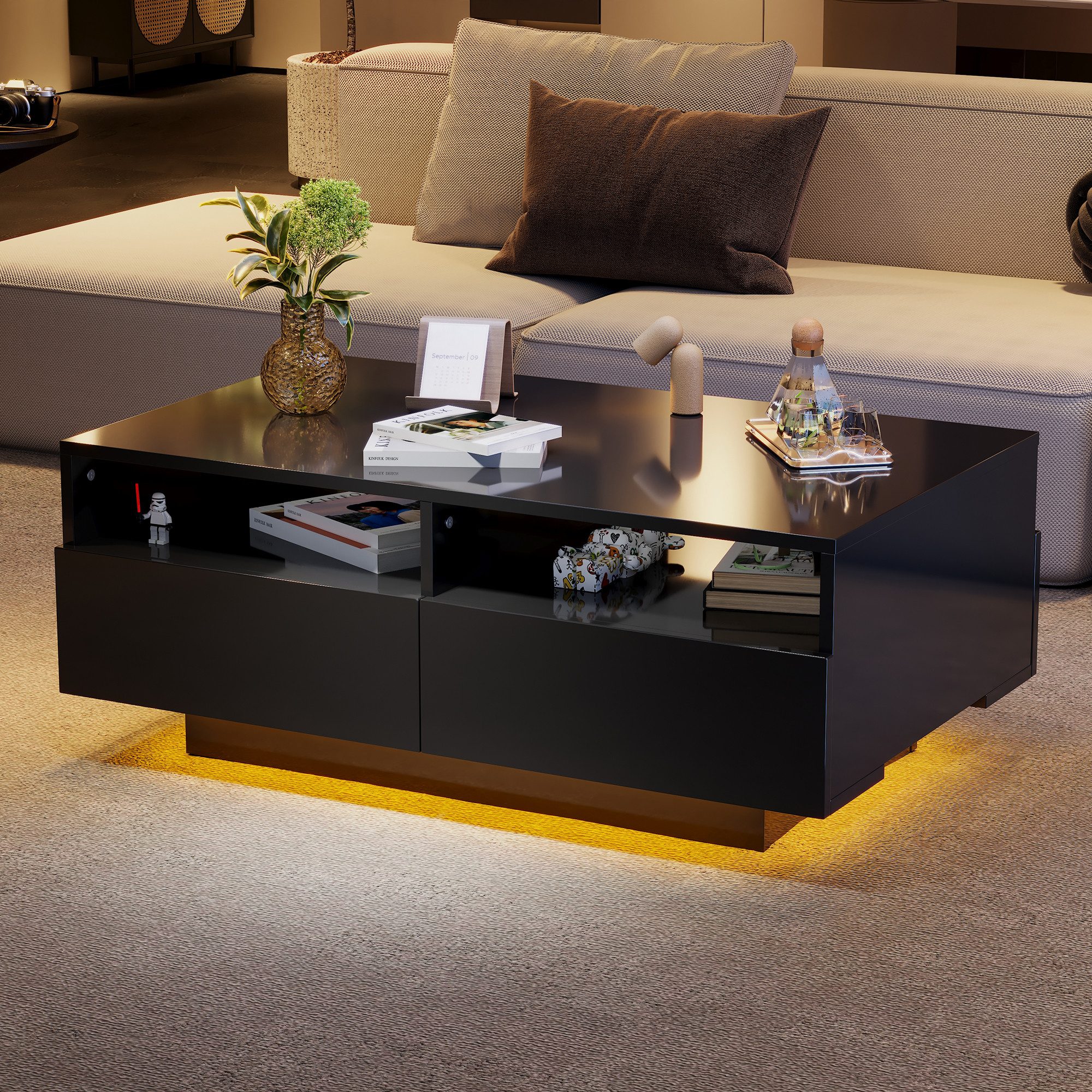 STILVORA Couchtisch mit Schubladen&USB,Wohnzimmertisch Sofatisch mit günstig online kaufen