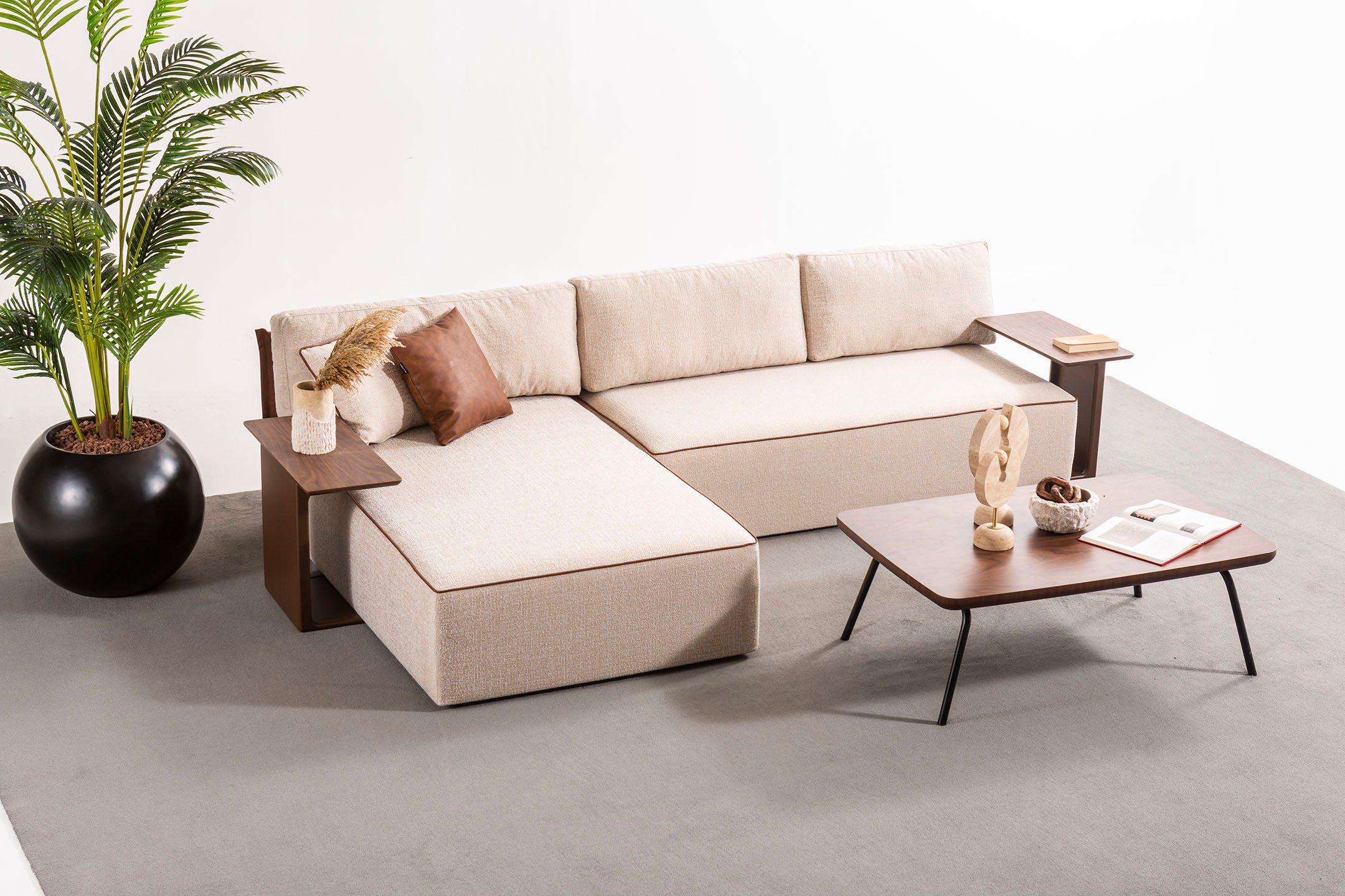 Viva Меблі Sofa CUPRA, L275 x R170 cm Ottomane rechts, Modular und luxuriös für jeden Wohnraum.