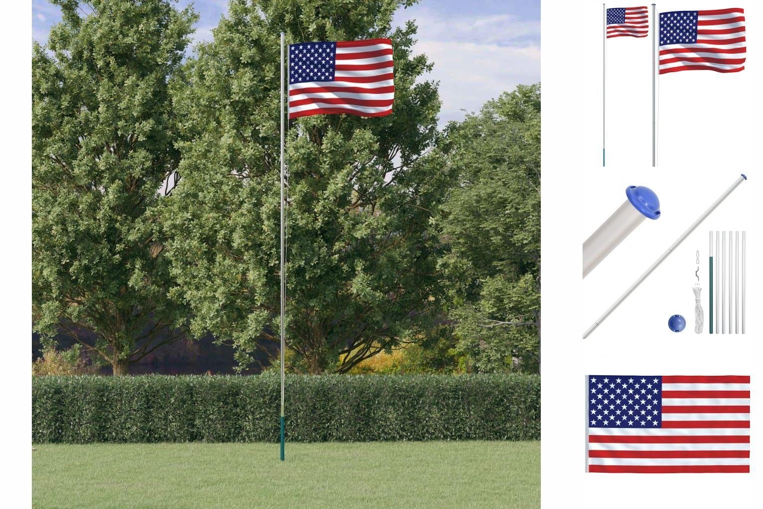 vidaXL Fahne Flagge der Vereinigten Staaten mit Mast 6,23 m Aluminium