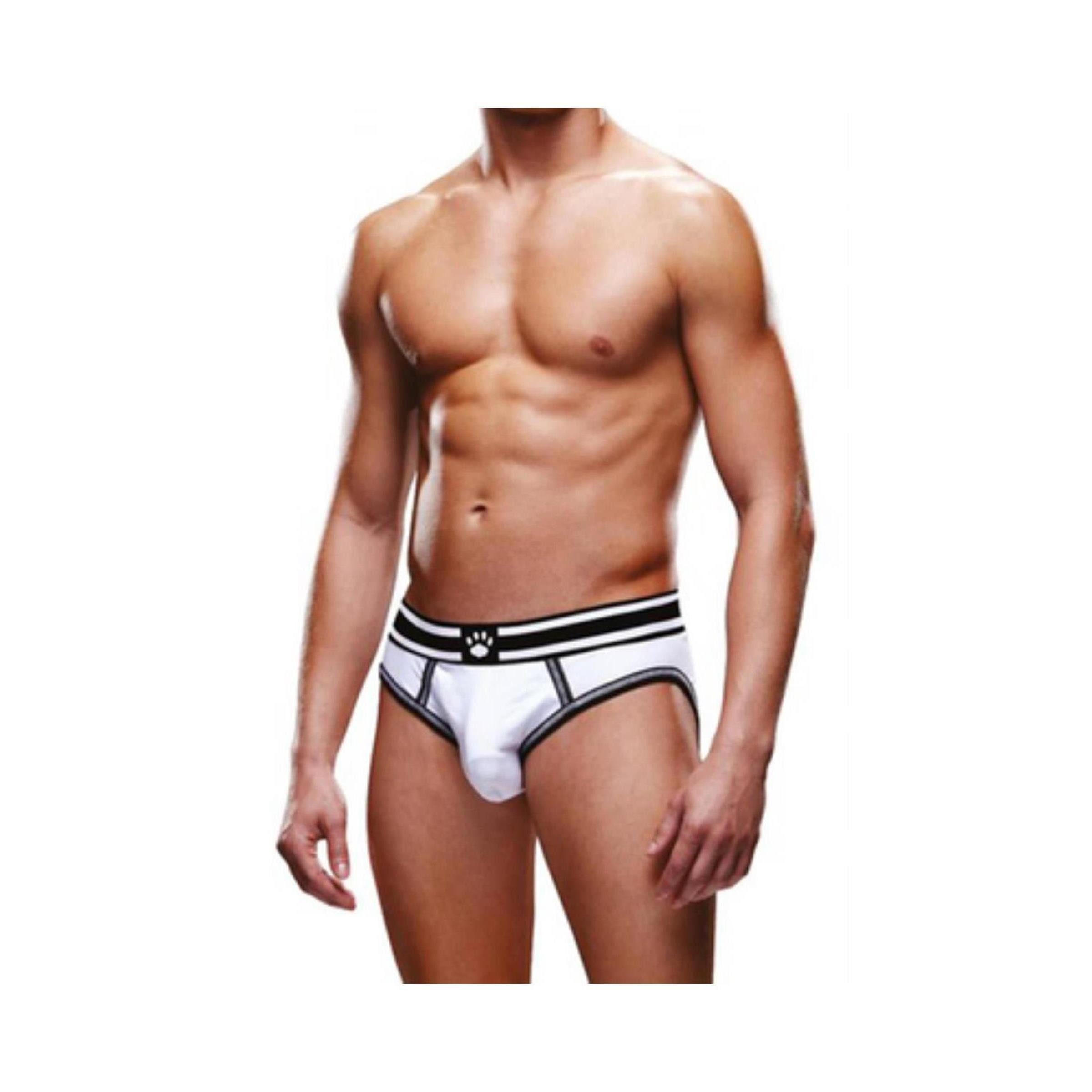 Prowler Slip-Ouvert Prowler - Open Brief - White/Black - (XS)